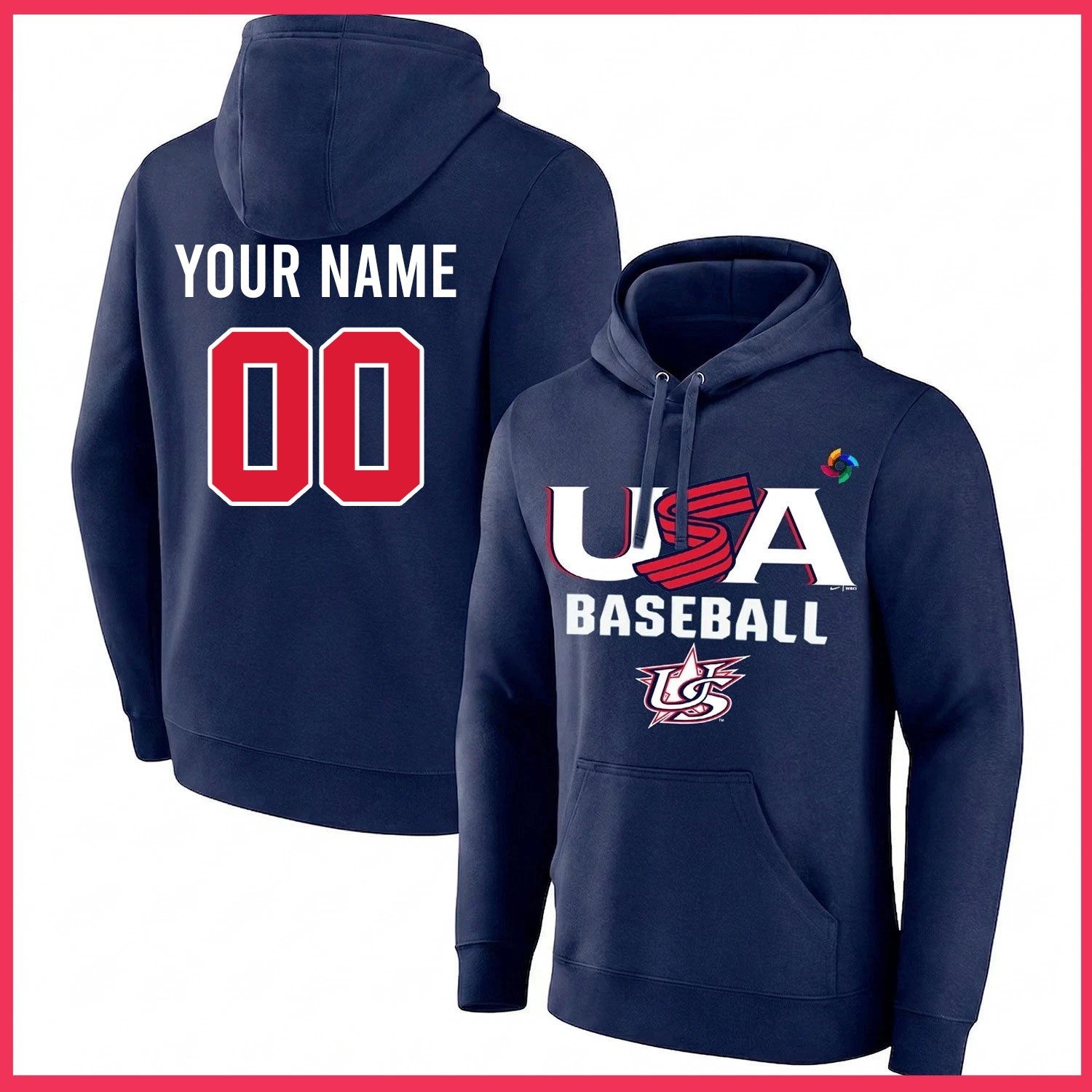 HOT SALE Personalized Team USA Baseball 2026 World Baseball Classic Hoodie Navy