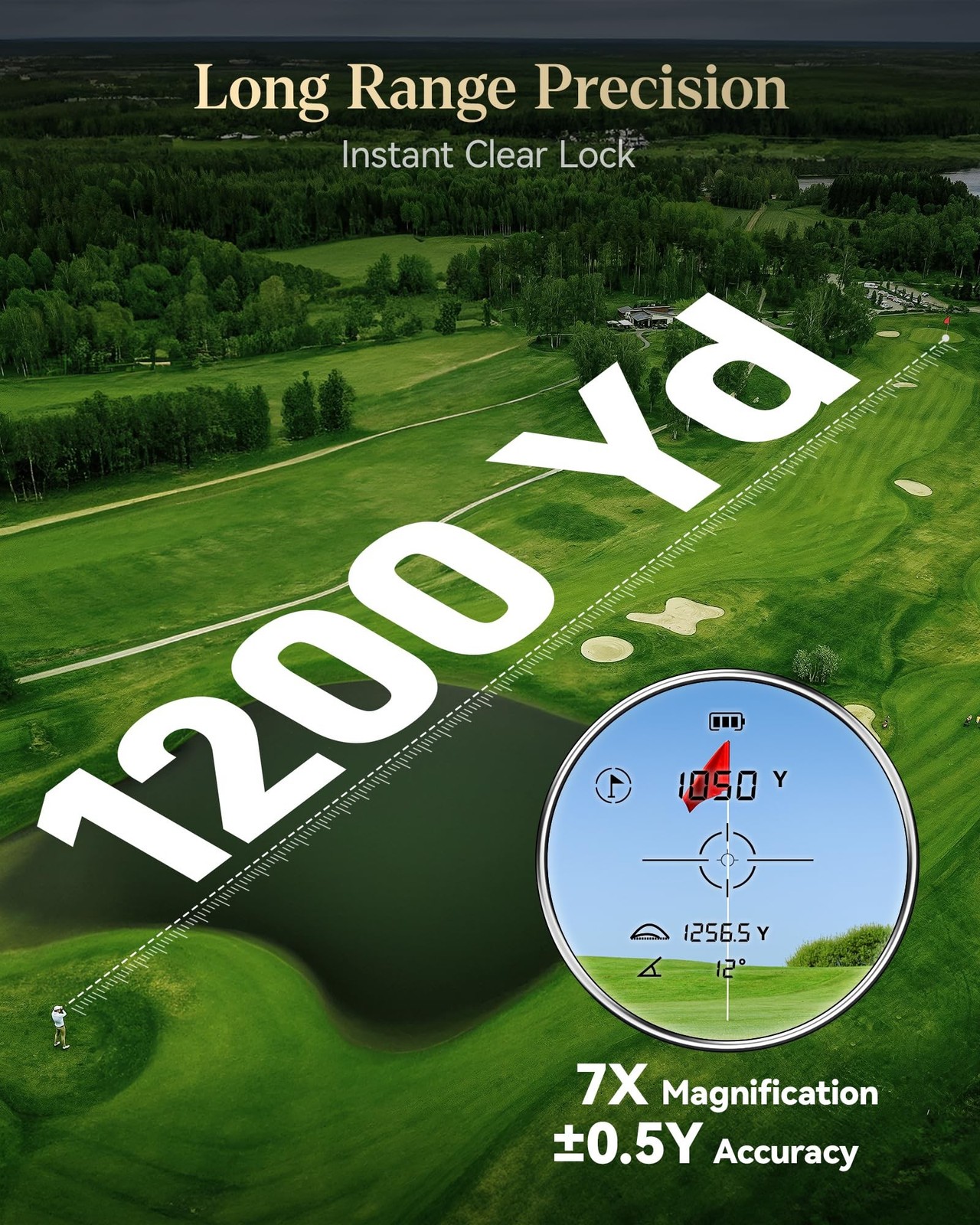 REDTIGER Range Finder Golf, 1200 Yards Golf Rangefinder with Slope, Light-Ada...