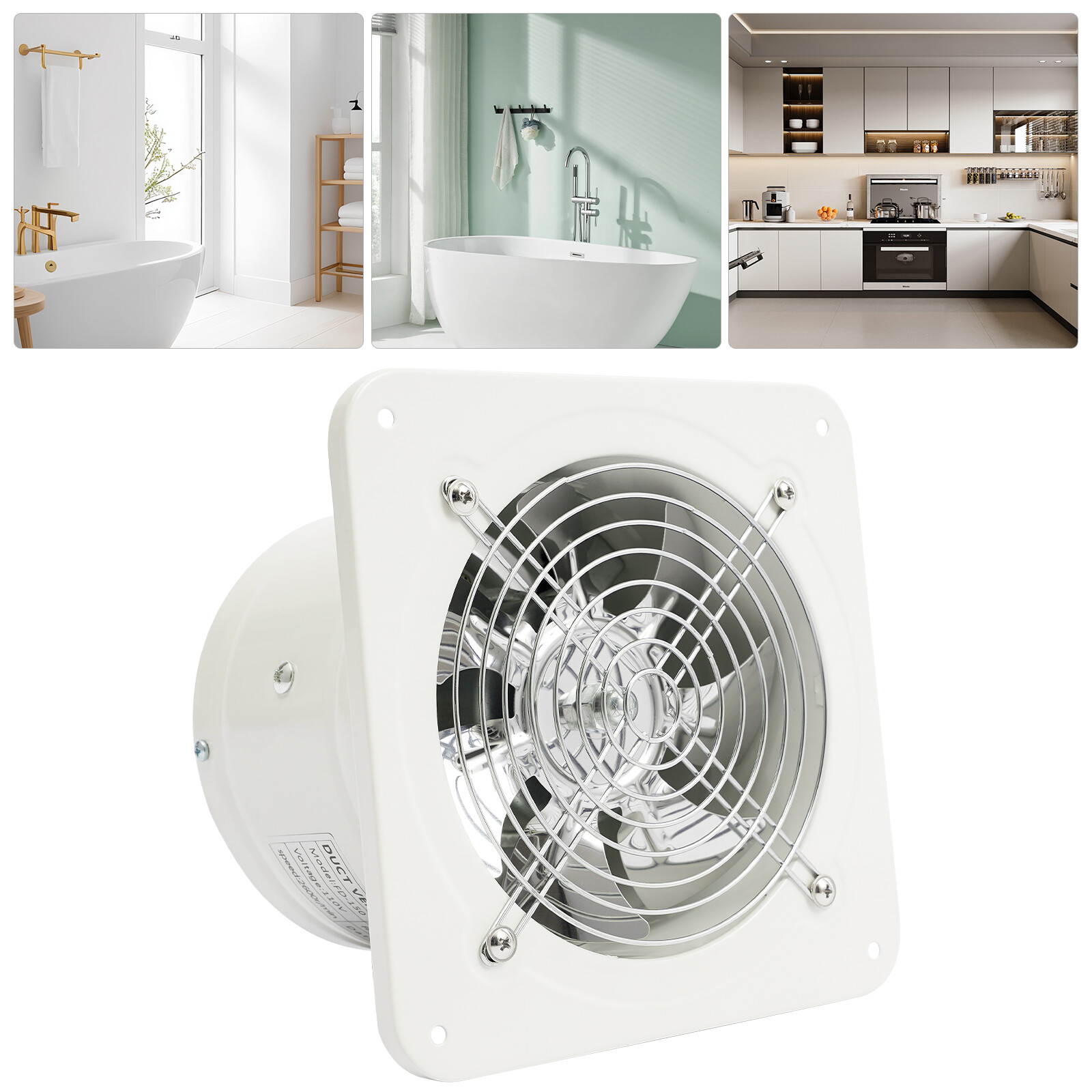6" Ceiling Bathroom Ventilation Fan Toilet Bath Air Vent Exhaust Fan Wall Mount