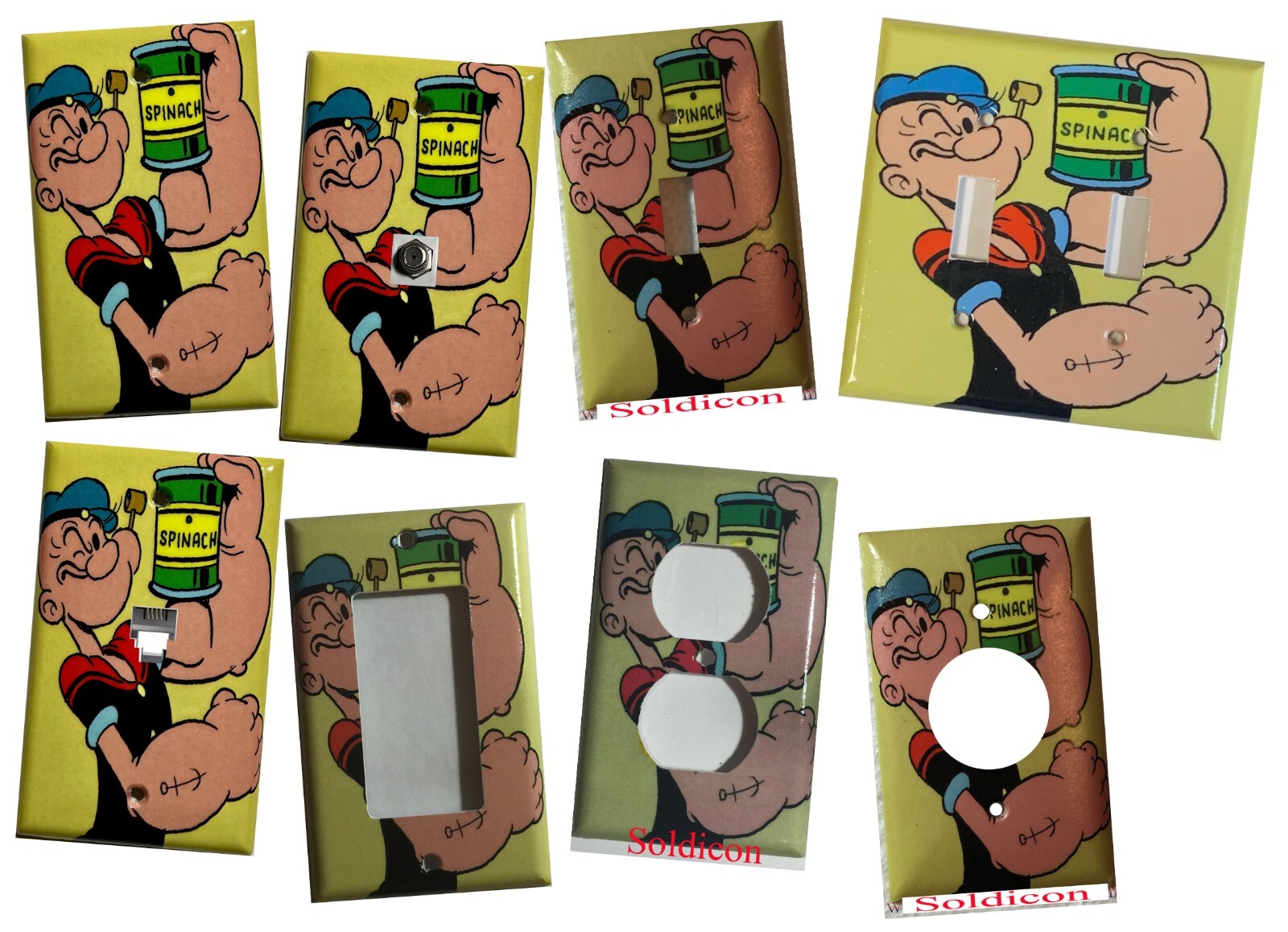 Popeye with Spinach Comic Light Switch Power Outlet Wall Cover Plate Home Decor