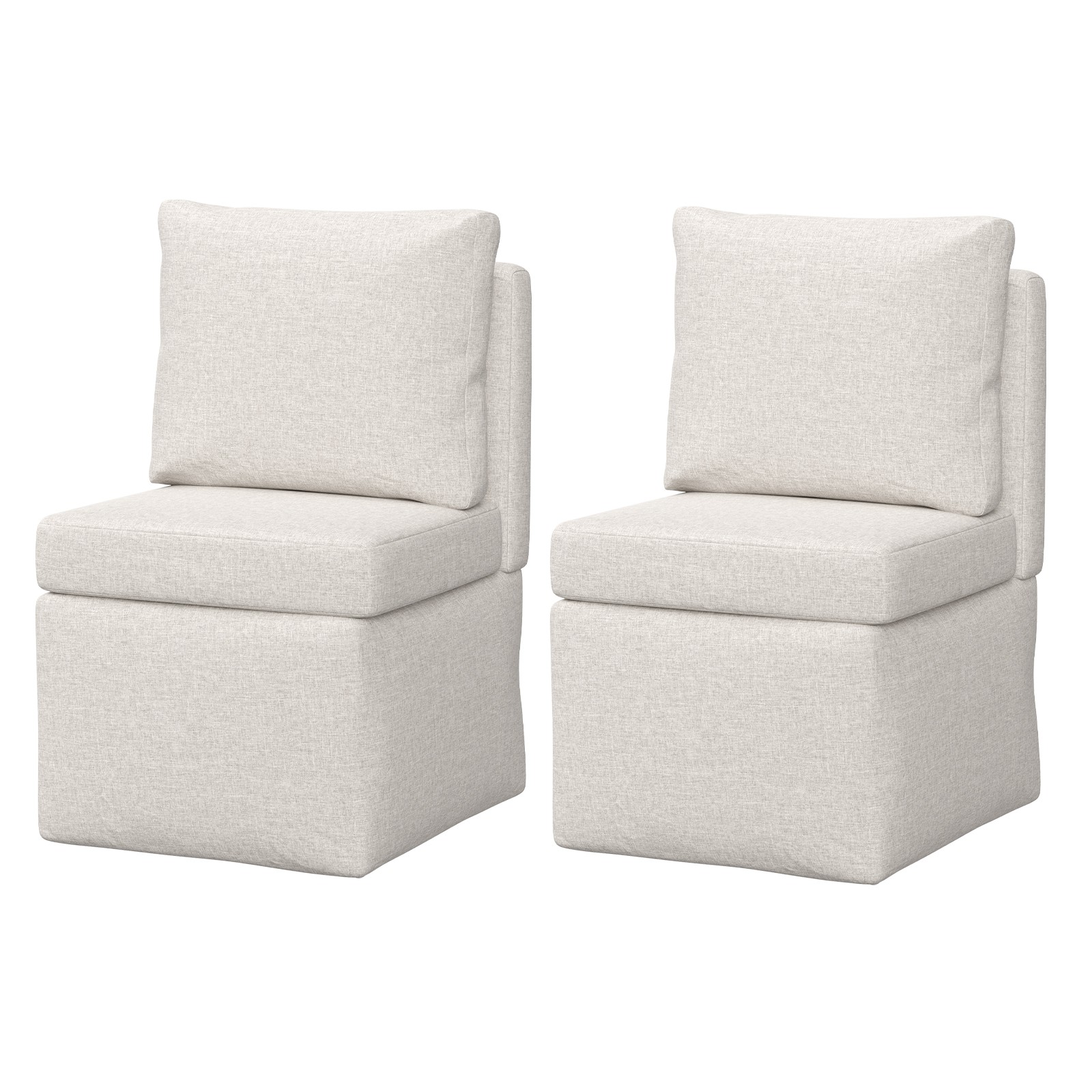 Armless Lounge Sofa Chair, Soft Corduroy Upholstered Accent Chair