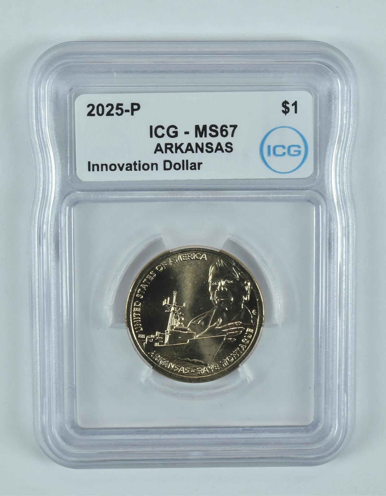 2025-P Innovation $1 Arkansas Raye Montague MS67 ICG