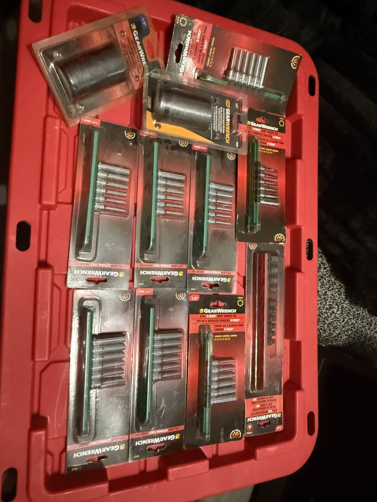 Gearwrench 80322D 6 Pc E-Torx Deep Socket Set 1/4" Drive E4, E5, E6, E7, E8, E10