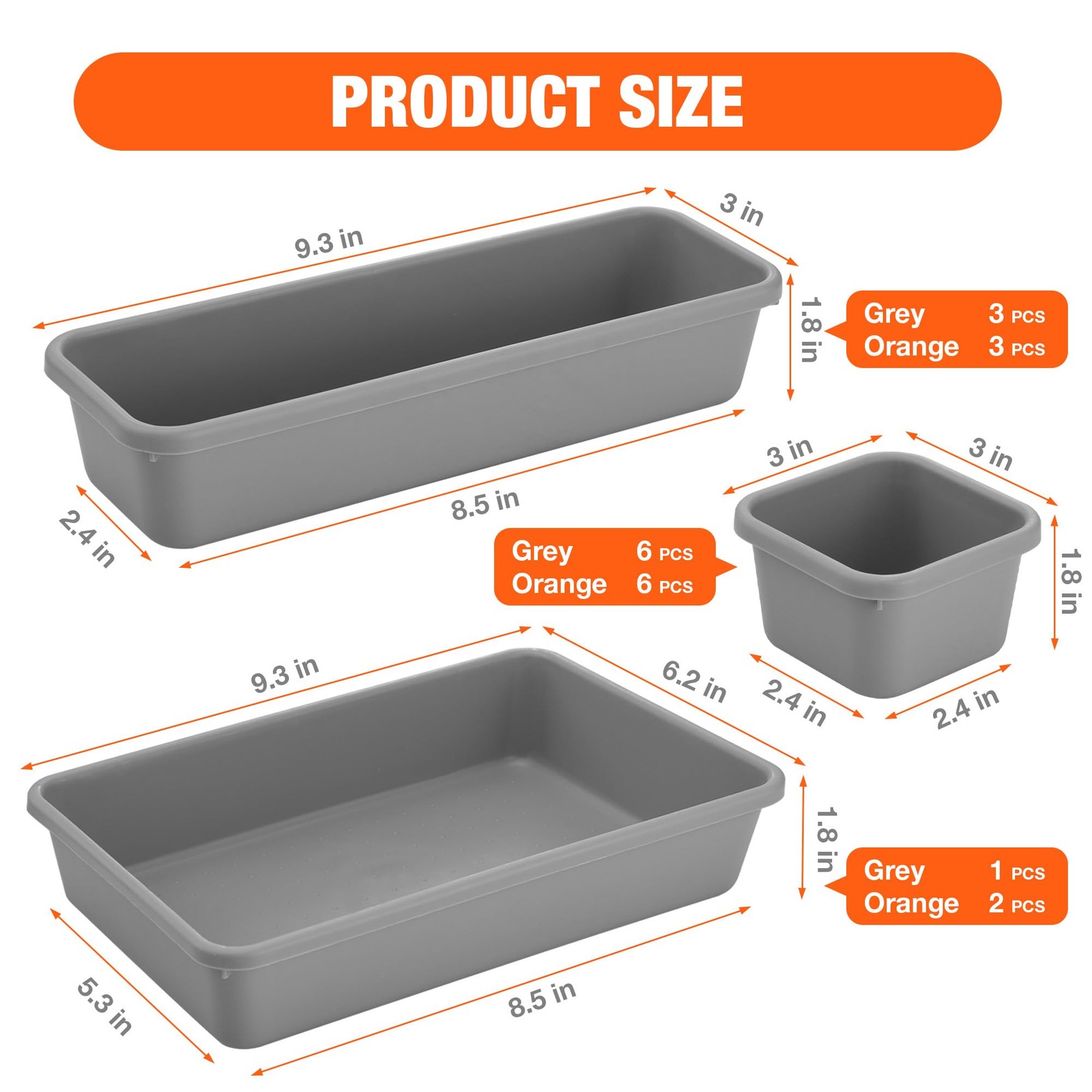 21 PCS Desk Drawer Organizer Set, PP Material Interlocking Drawer Organizer B...