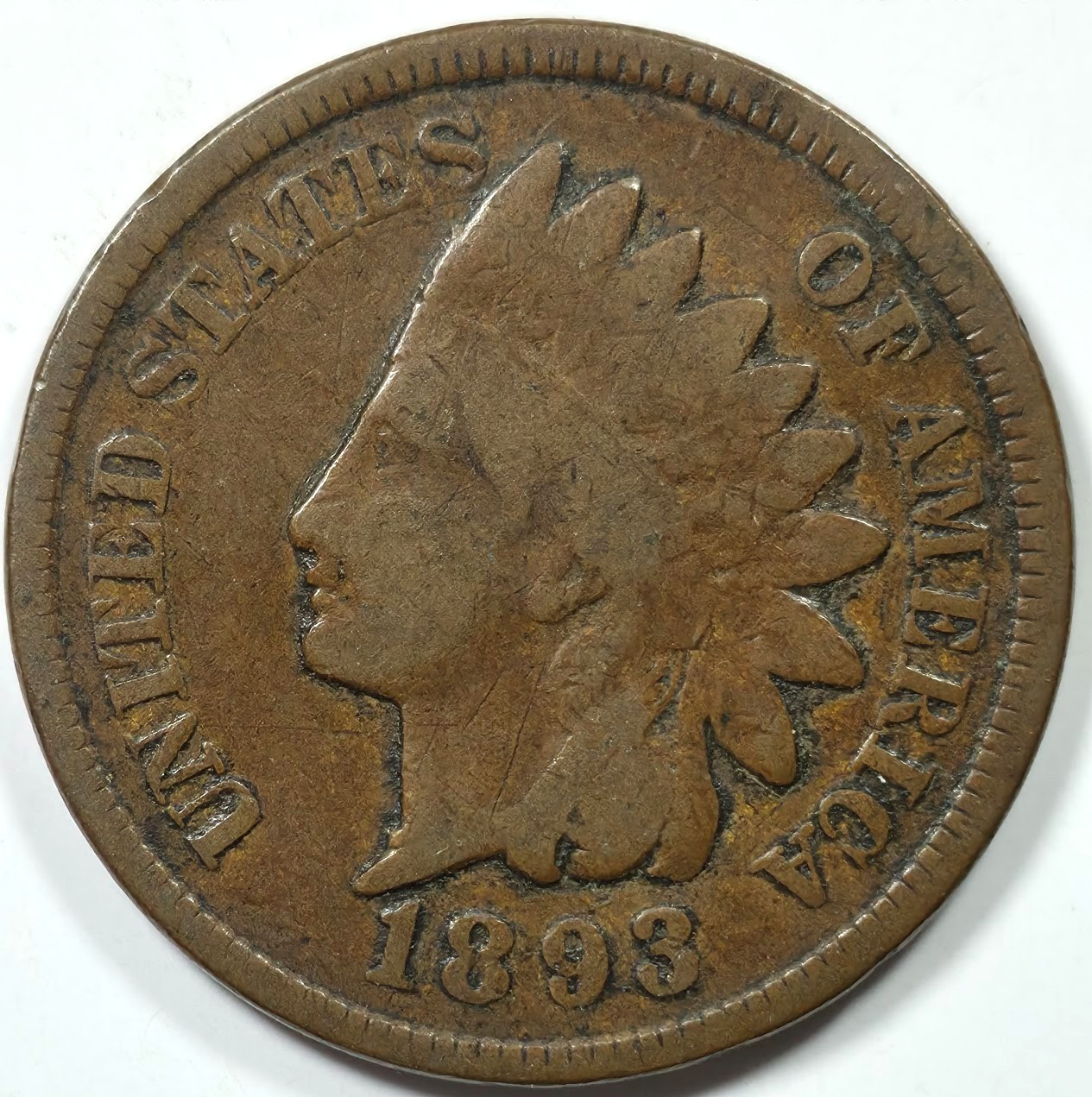 1893 INDIAN HEAD CENT 1C VG VERY GOOD CIRCULATED C220