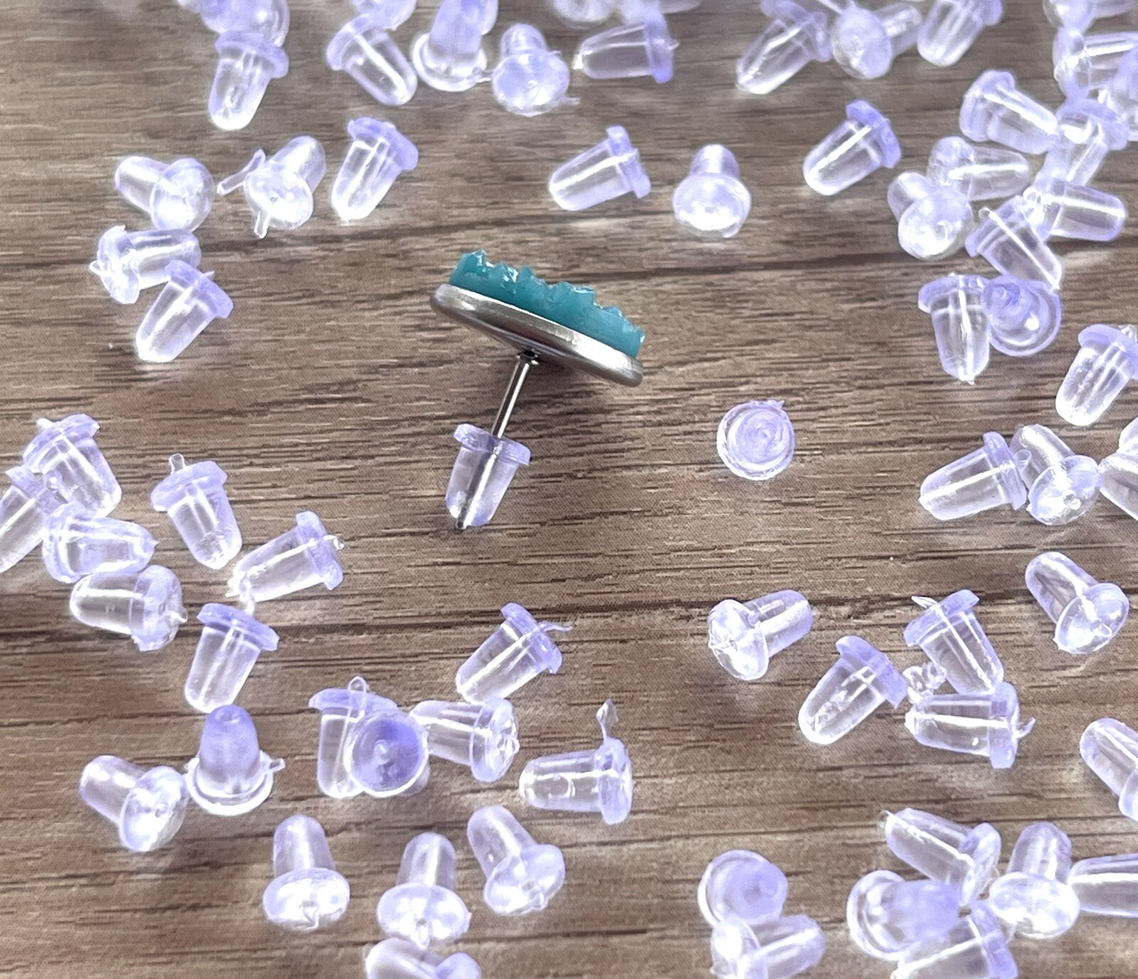 200 Pcs Rubber Earring Backers Backs  Holders Stoppers Nuts Silicone