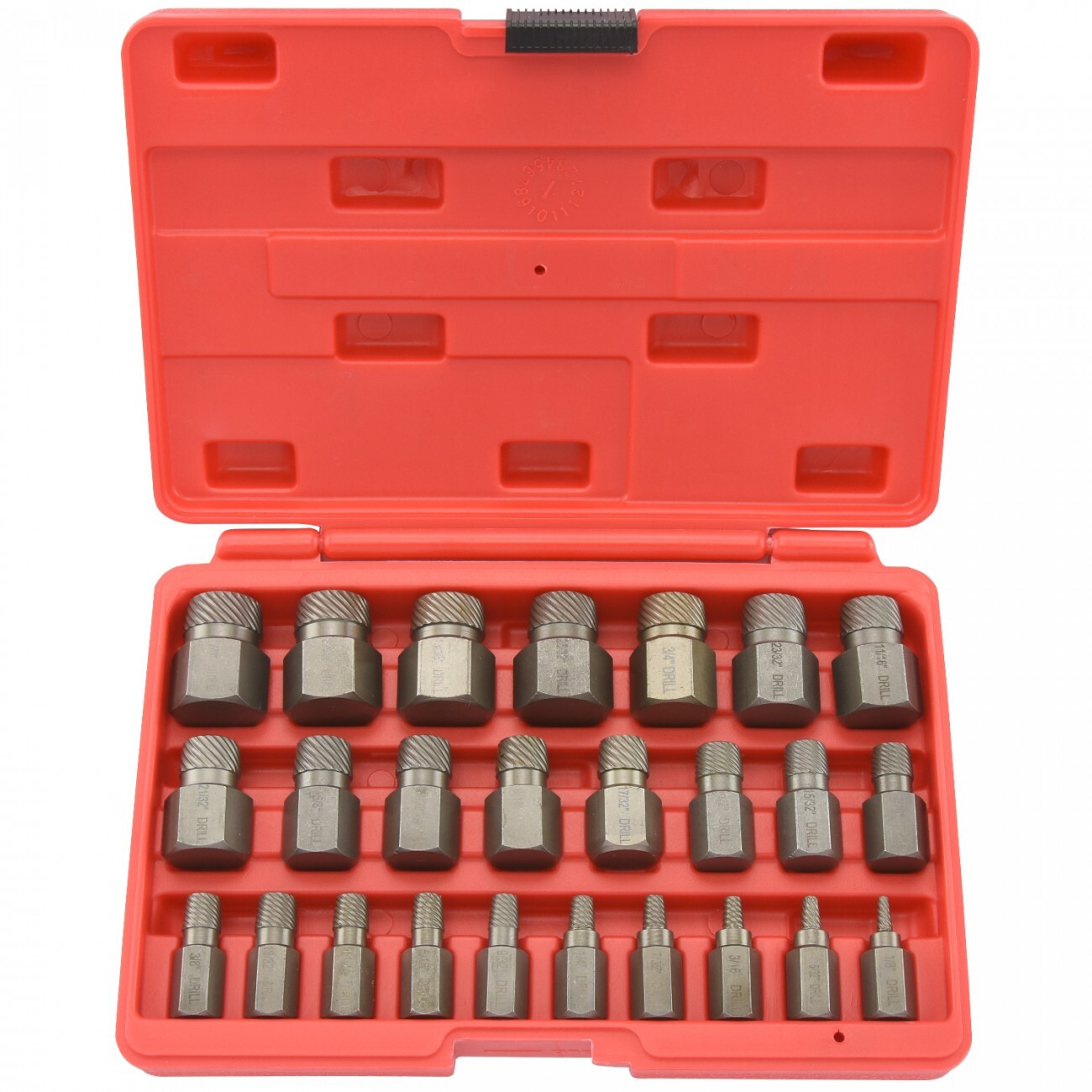 25PC Multi Spline Extractor EZ Out Bolt Extractor CR-MO Remover Broken Studs Scr