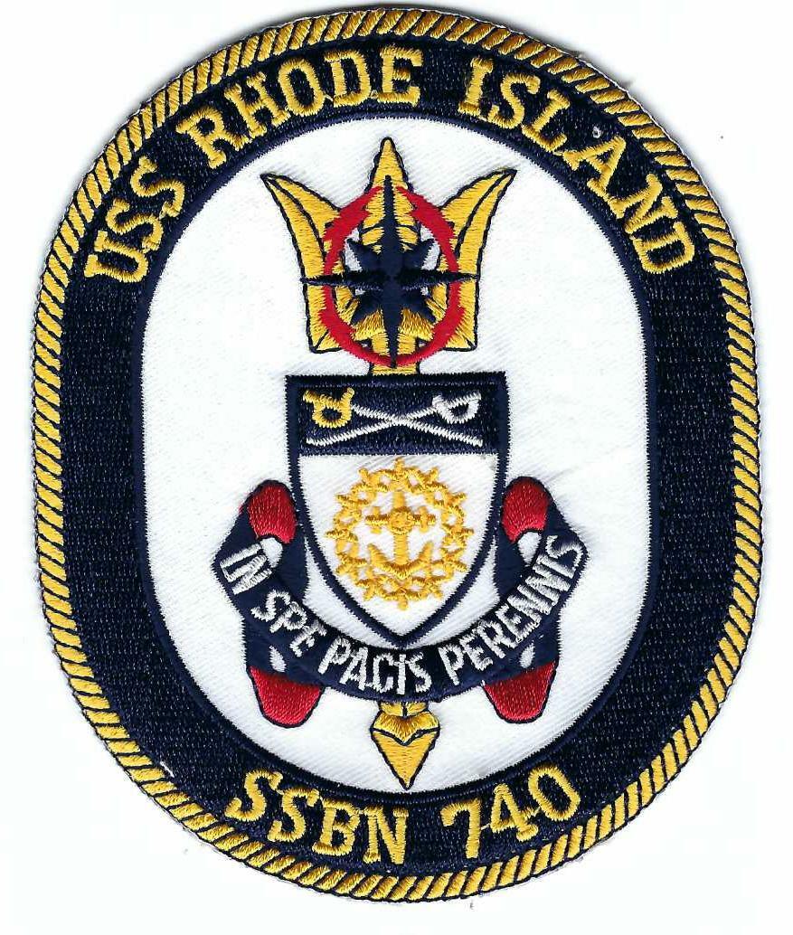 USS Rhode Island SSBN 740 - Crest - 5x4 in - BCP c5223