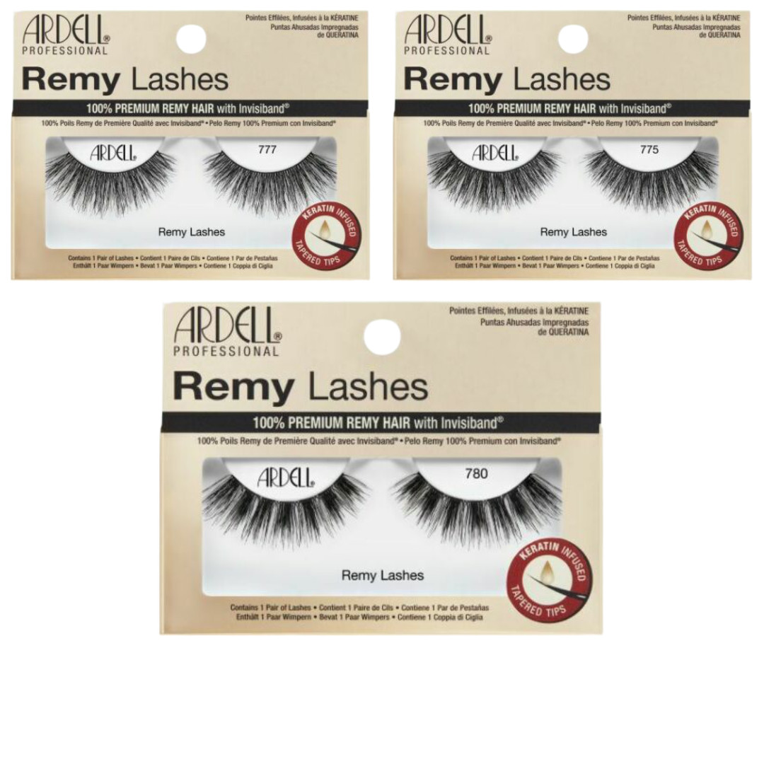 Ardell Remy Lash Black Premium Grade Human Hair Knot-Free Invisband 1 Pair