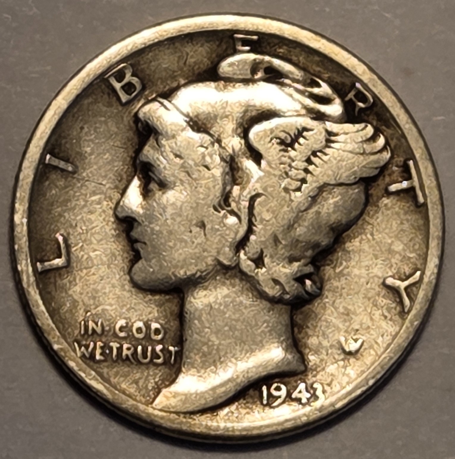 #2 Fine++ Nicer Low Mintage 1943 P Mercury Dime