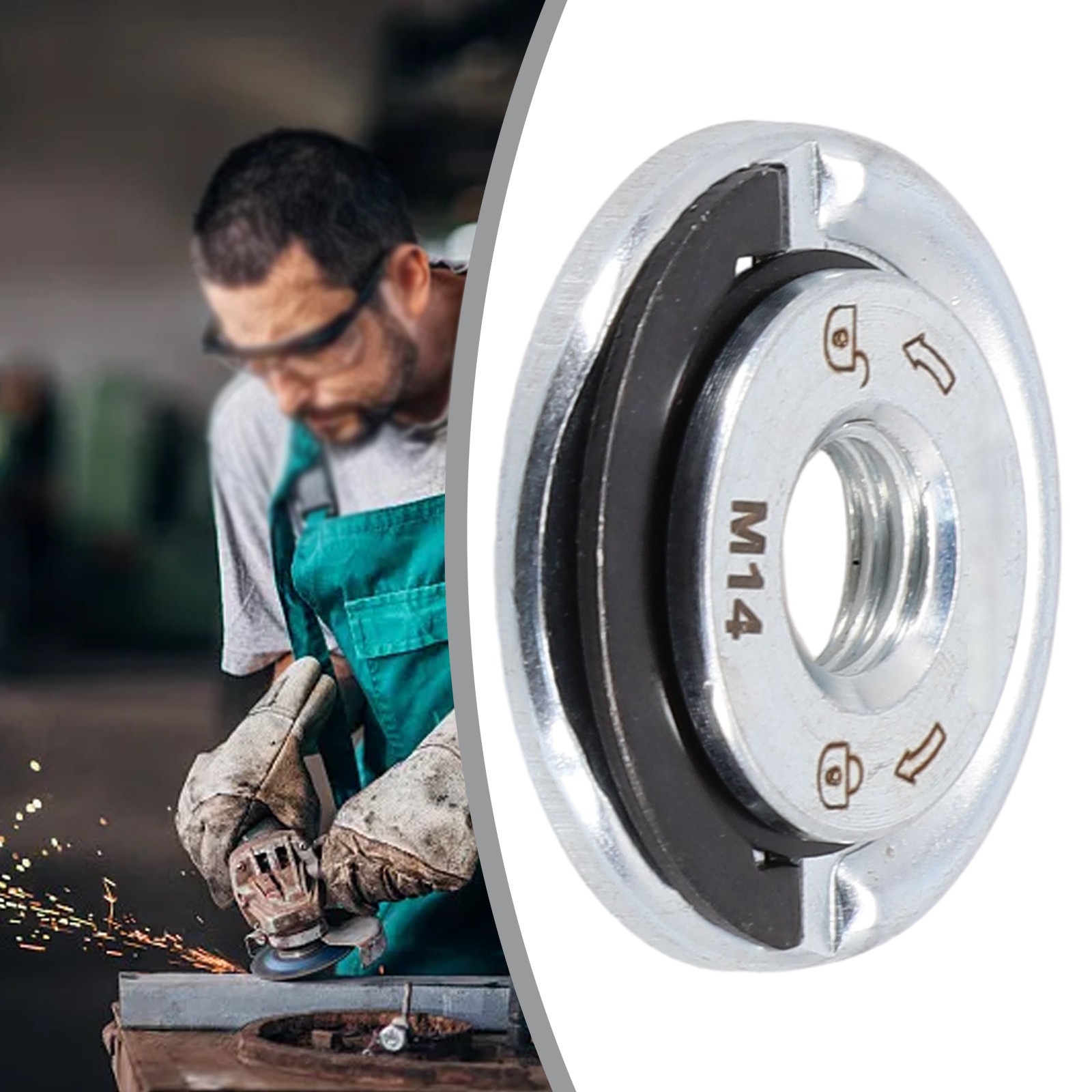 M14 Quick Release Flange Nut & Chuck Plate for Angle Grinder Self-Locking Tool