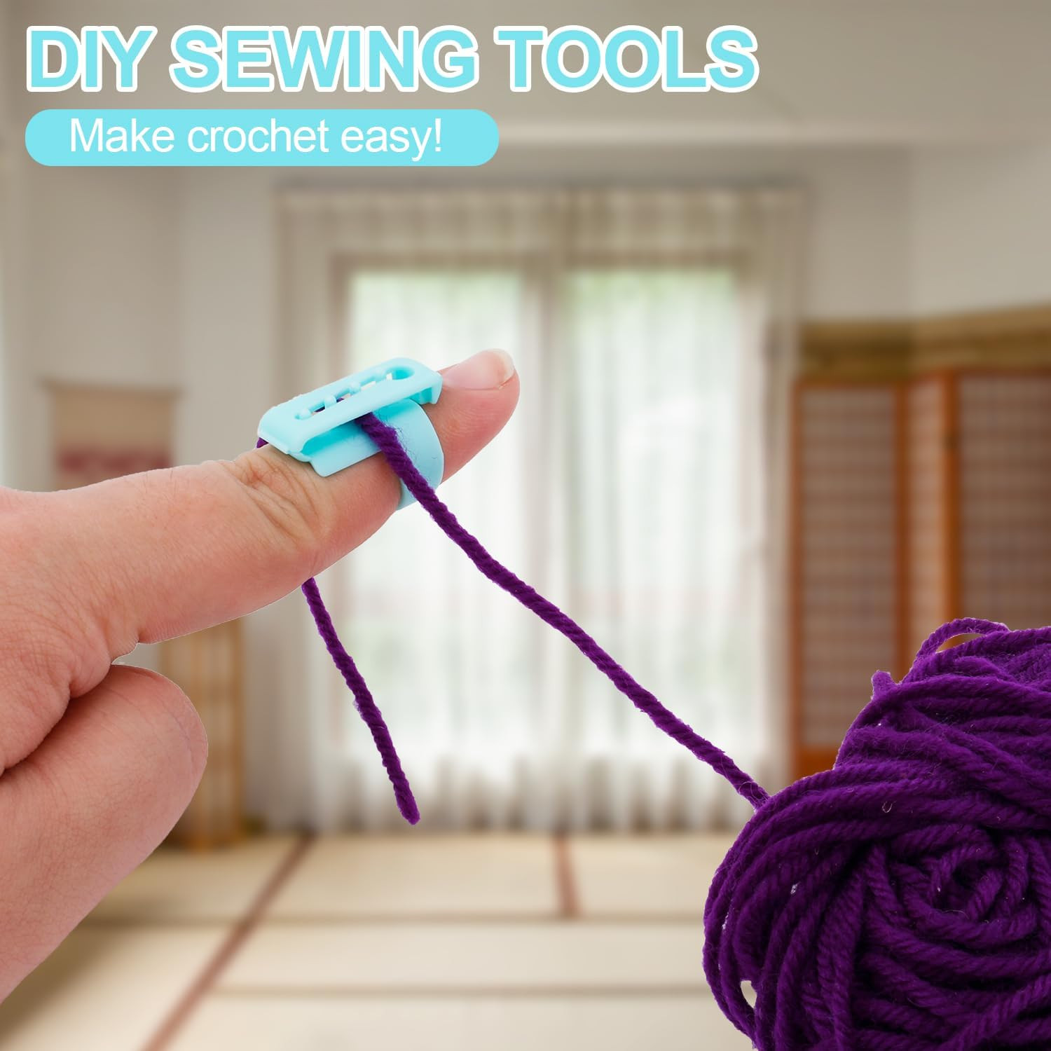4Pcs Adjustable Yarn Guide Ring Crochet Knitting Finger Tool for DIY Crafts
