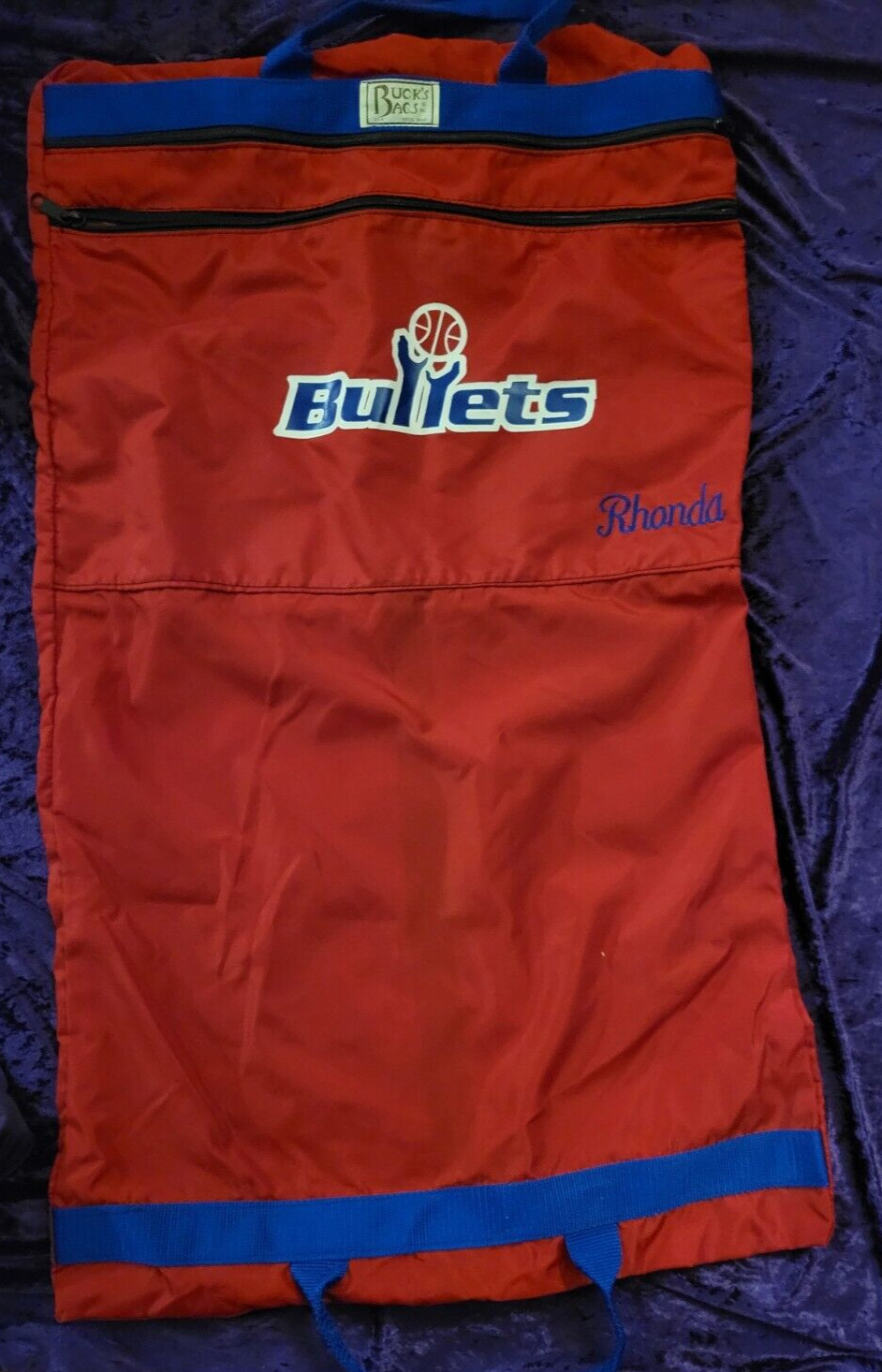 Official NBA WASHINGTON BULLETS Luggage Team-Used! GARMENT Suit Dress Travel Bag