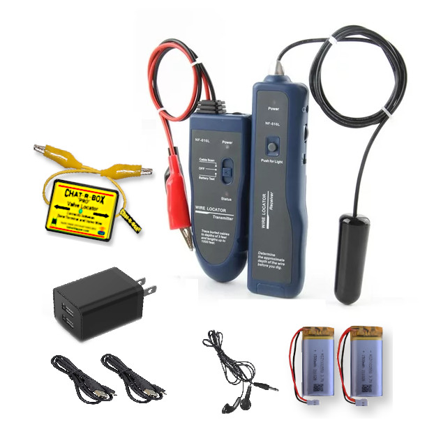 Lawn Valve Locator Bundle includes Chat-R-Box ® PRO plus wire and valve finder