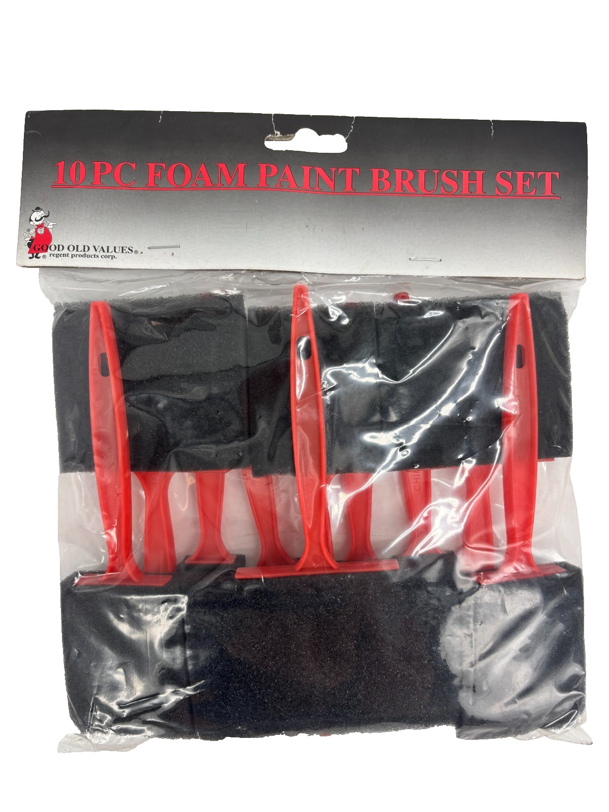 FOAM PAINT BRUSH SET 10 Pc ASSORTED SIZES 1-4 inch Reusable or Disposable i