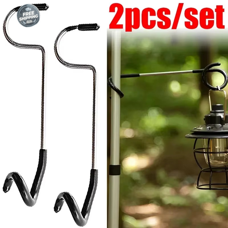 Stainless Steel Tent Lamp Hanger – Portable Hook for Camping, Fishing & Hunting