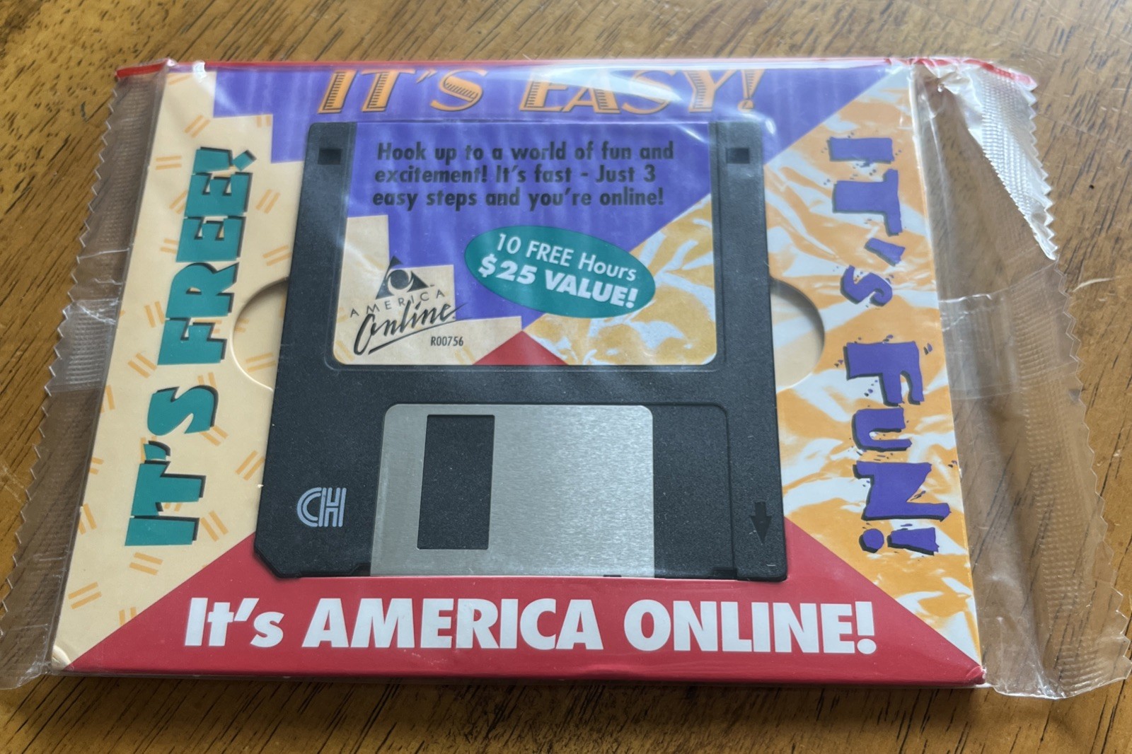 Vintage AOL America Online 3.5 Floppy Disk Software Sealed Package 10 Free Hours
