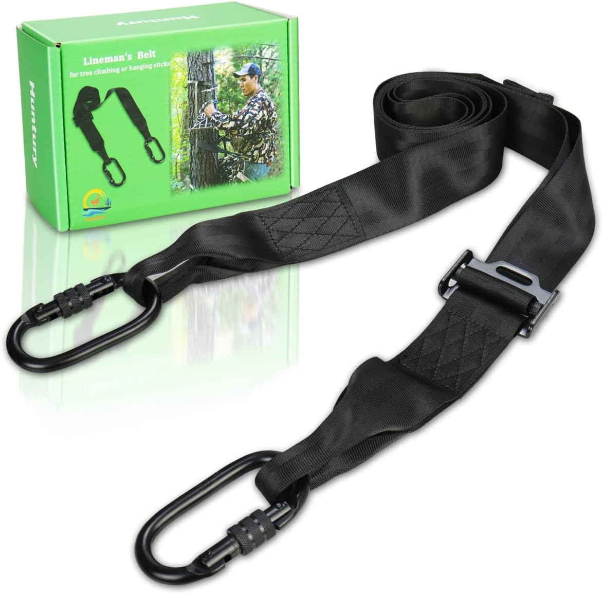 Linemans Belt For Hunting, Tree Climbing Strap, Adjust Length With One Hand, Lin