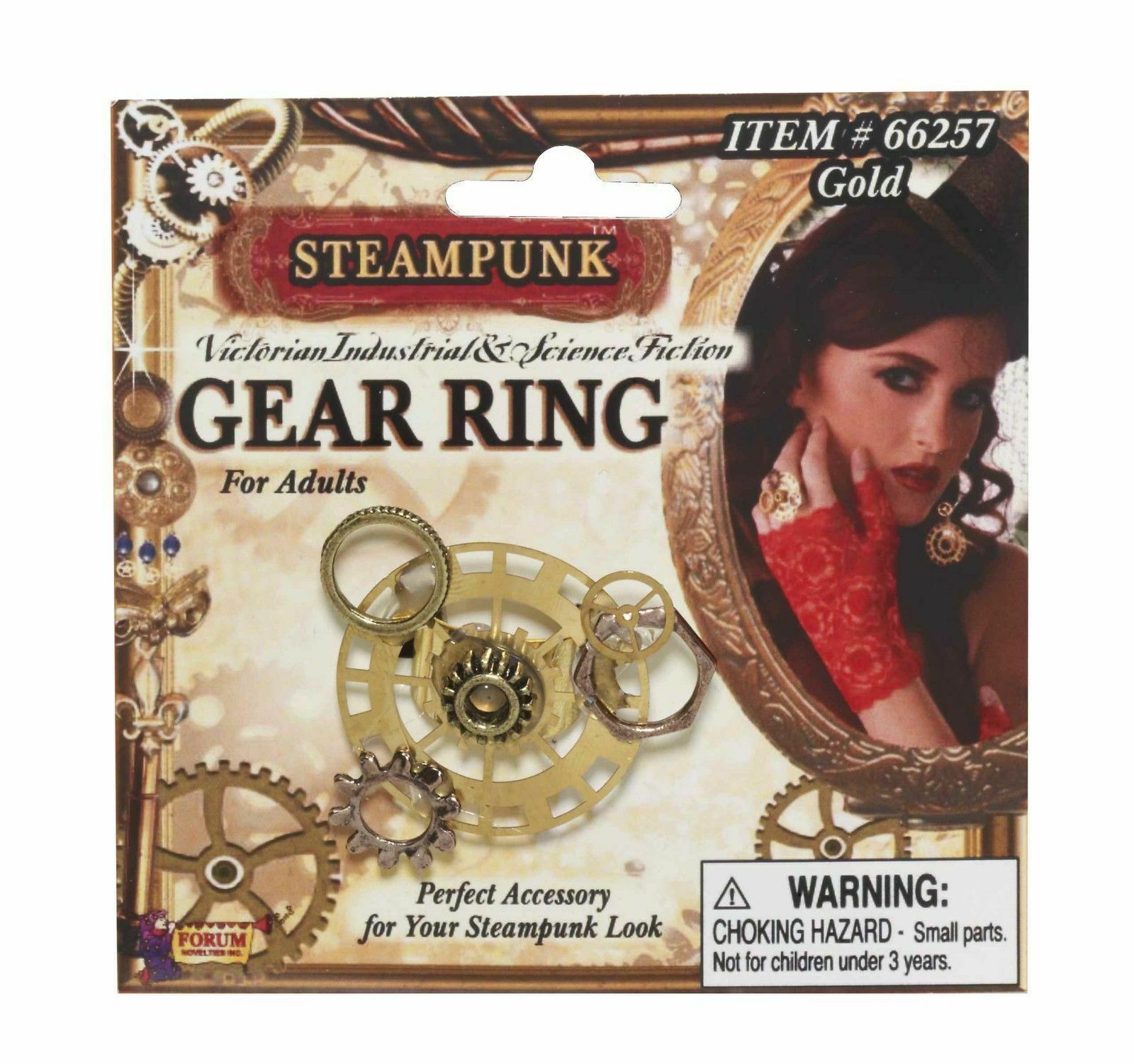 Steampunk Victorian Dress up costume accessory GEAR Ring Adjustable