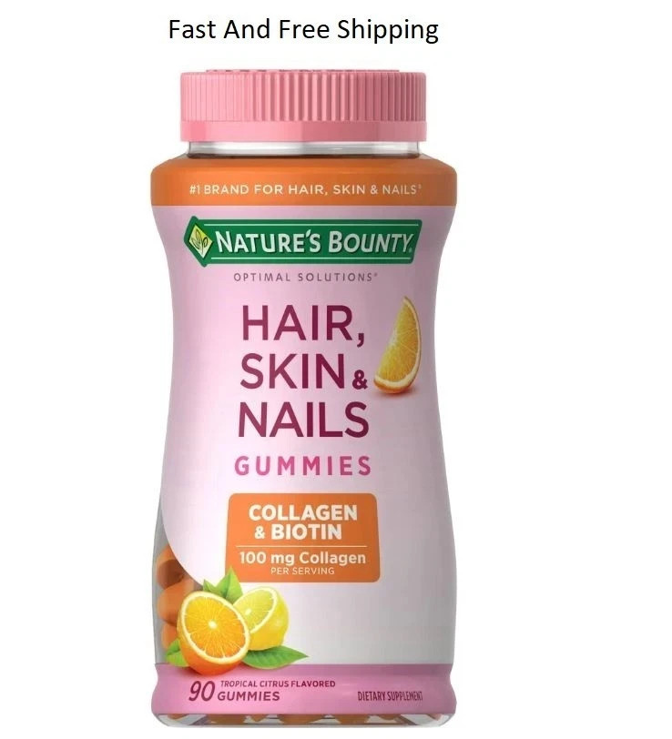 Nature's Bounty Hair Skin and Nails With Collagen and Biotin, Gummies, 90 Ct