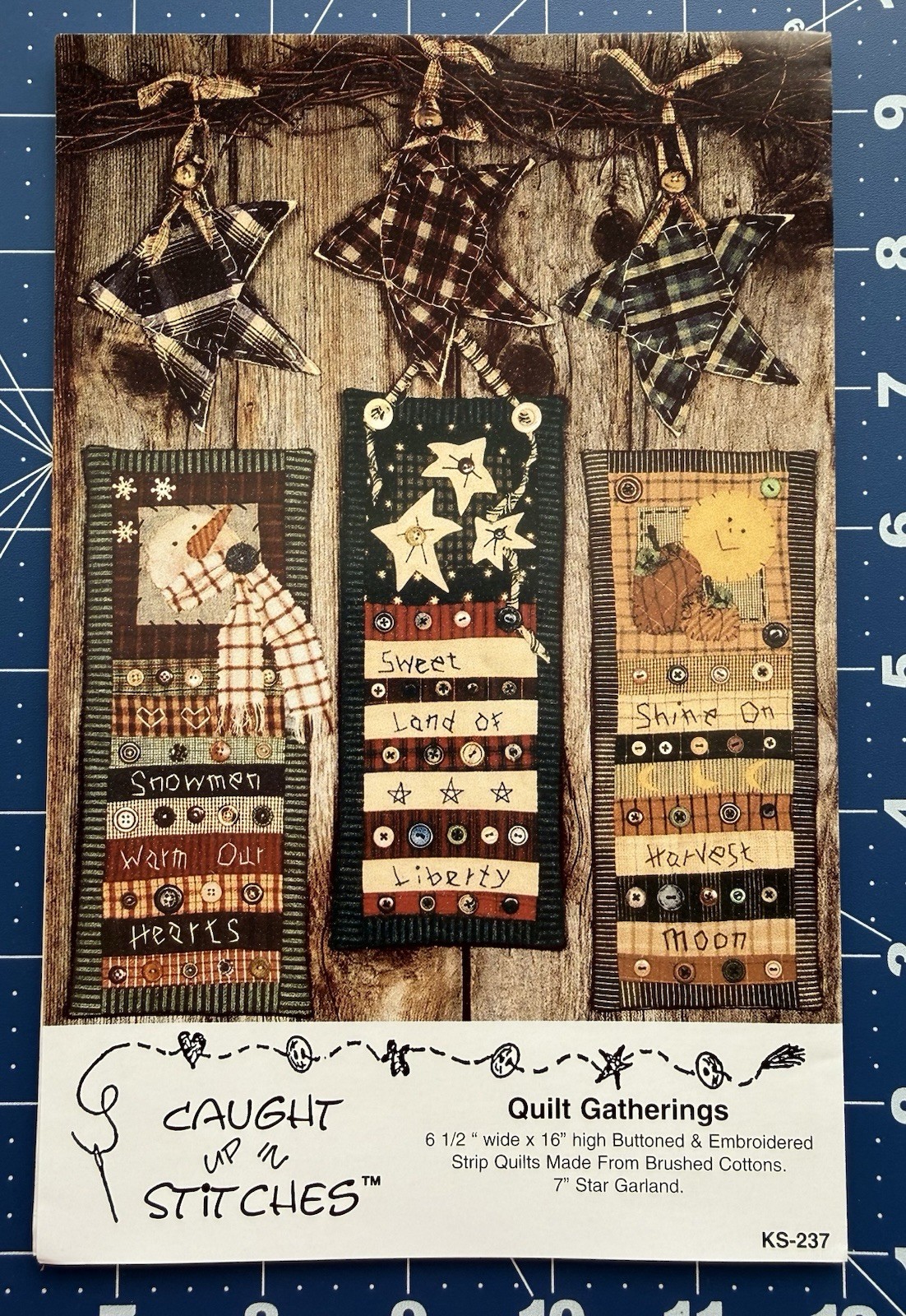 Caught Up In Stitches QUILT GATHERINGS 6.5”x16” Strip Quilts & Garland Pattern