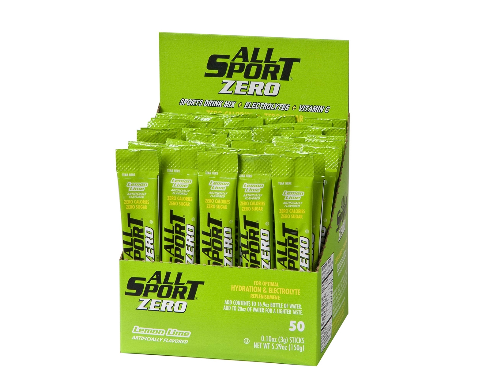 All Sport Zero Calorie Electrolyte Powder Sticks Pack of 50 Hydration Mixes