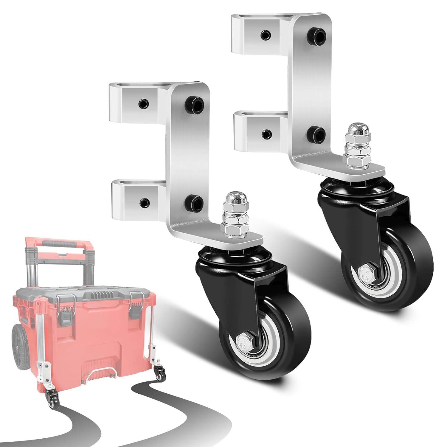Metal Casters for Milwaukee Packout Rolling Tool Box