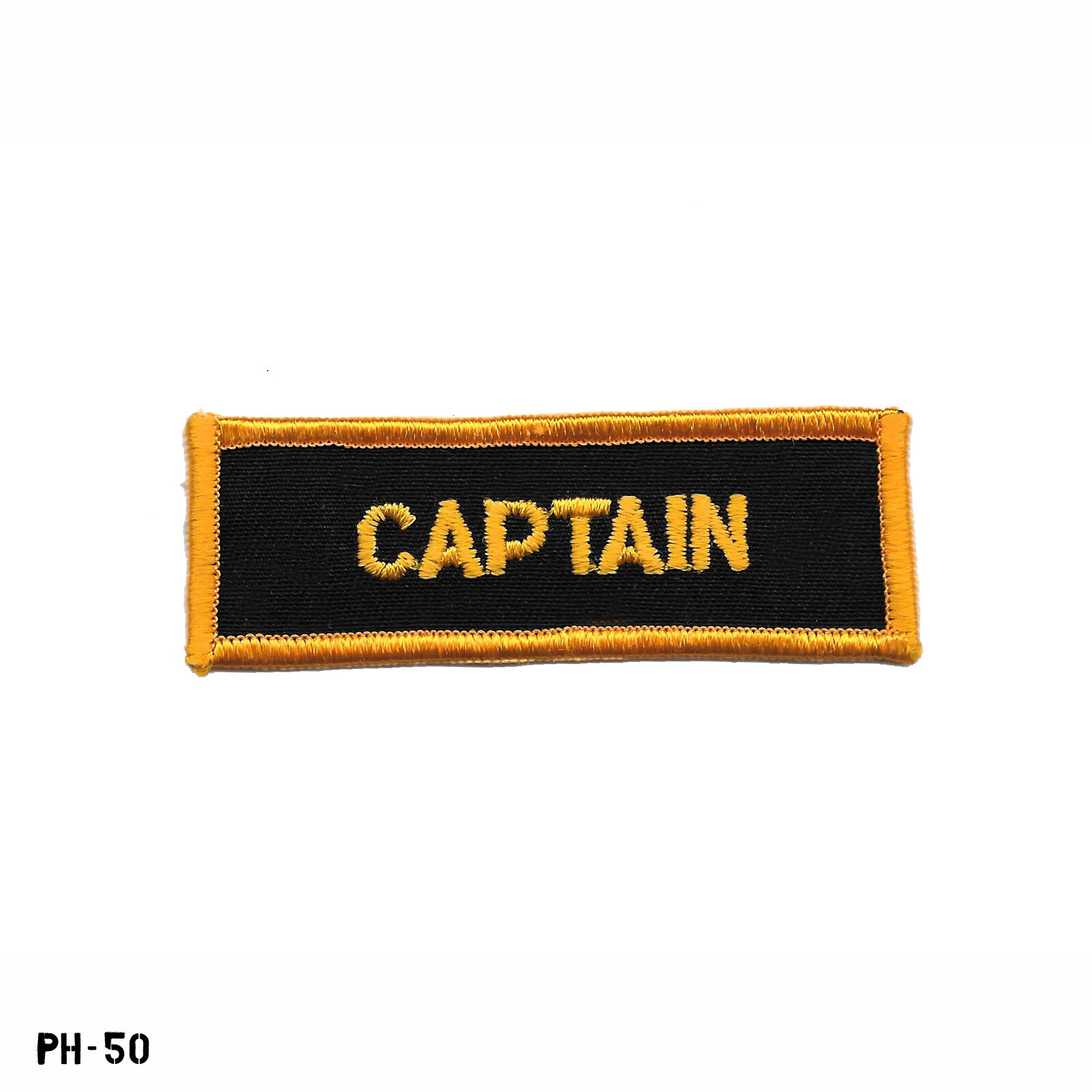 "CAPTAIN" Patch ~ Black & Yellow ~ Police ~ Fire ~ Security ~ NOS Gemsco USA
