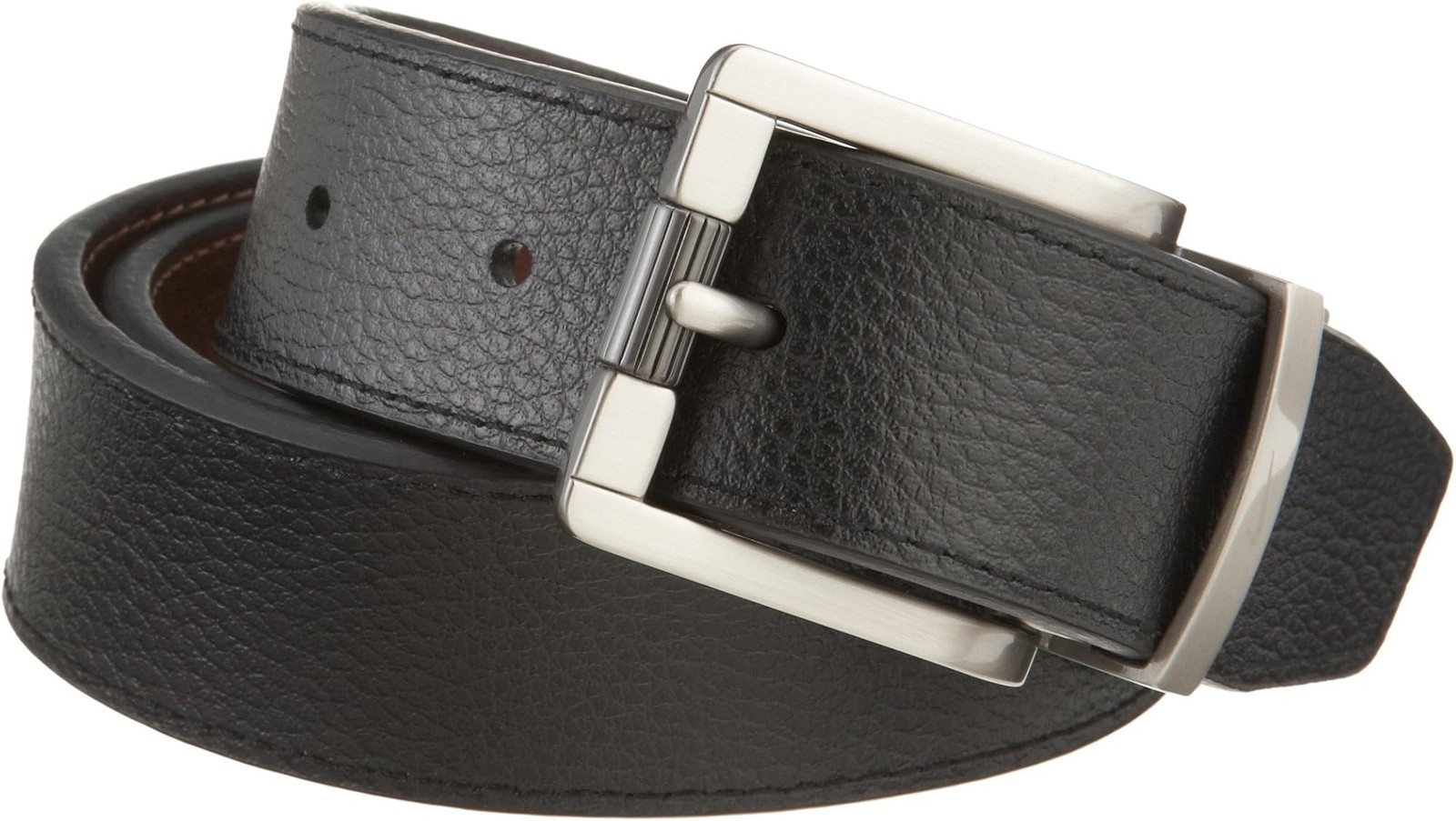 Nike Men's Single Stitch Belt - Black/Brown - 42