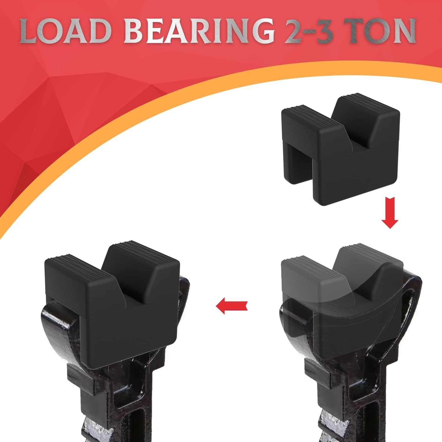 Universal Rubber Jack Pad Adapter Set - Essential 2-Piece Protector for Vehicles