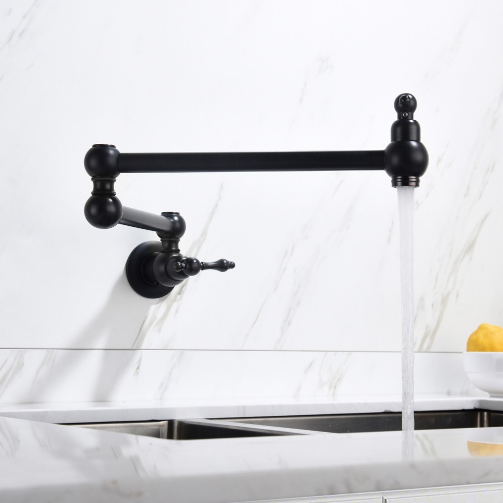 Pot Filler Faucet Wall Mount Single Handle Kitchen Folding Swing Arm