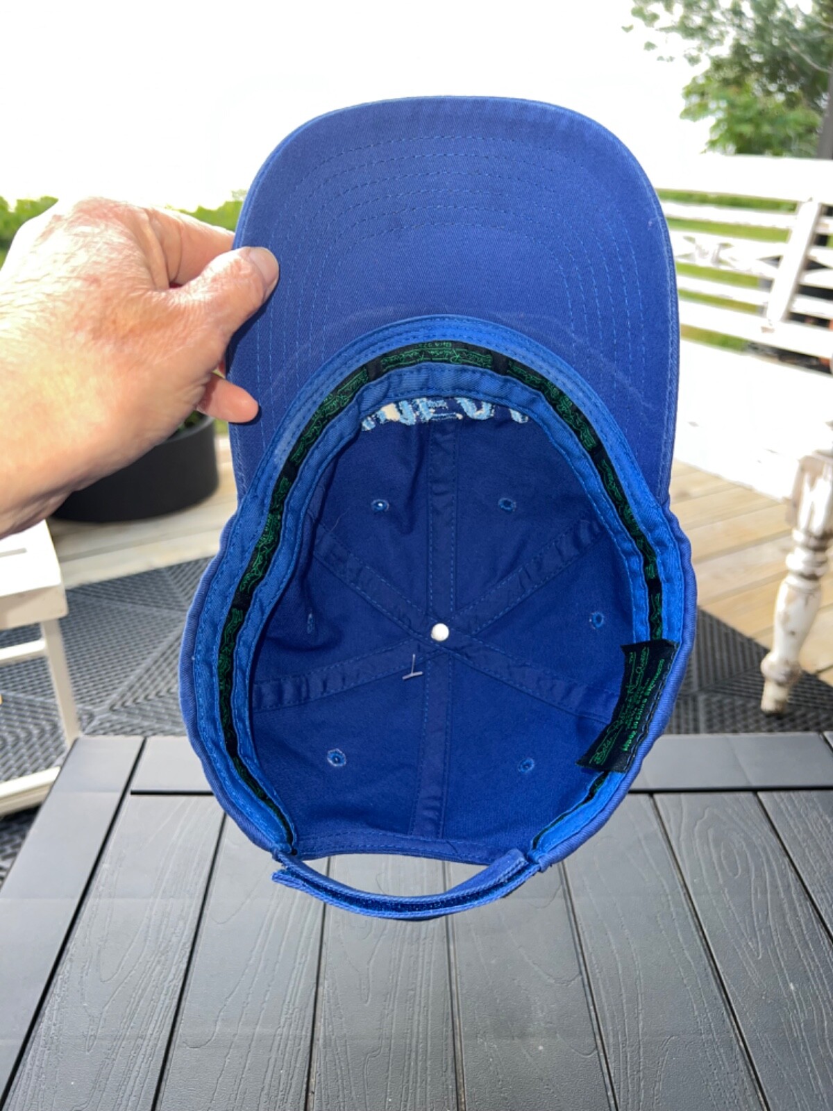 Ideal in light blue on a Royal blue Brian Robinson Headwear Hat Cap Hook Loop