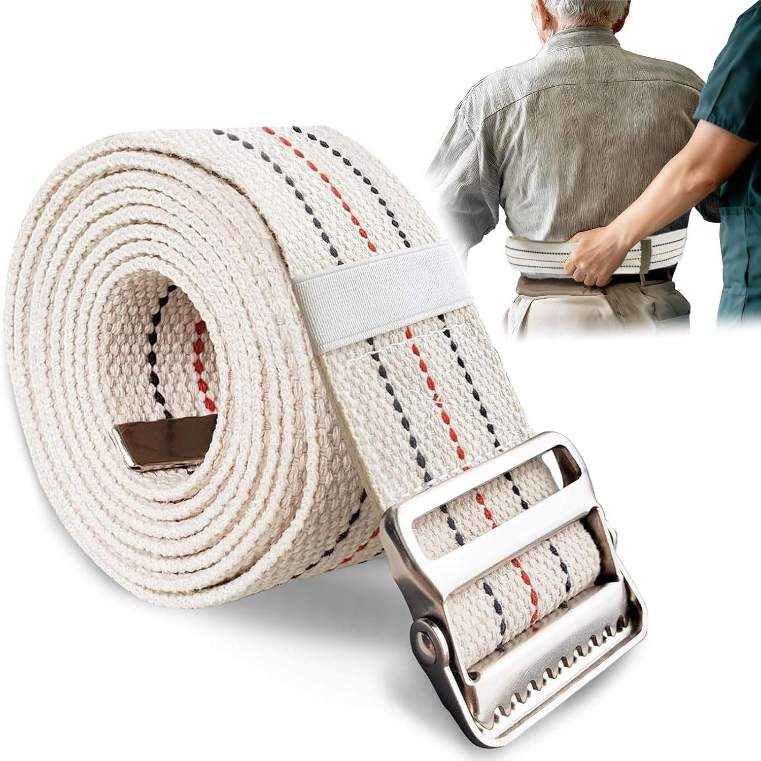 Gait Belt for Seniors 60Inch - Walking Transfer Belts Gate Belts Medical for Eld