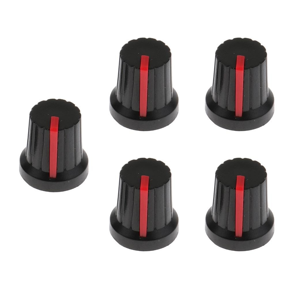 10pcs Potentiometer Control Knobs - 6mm Ribbed Shaft