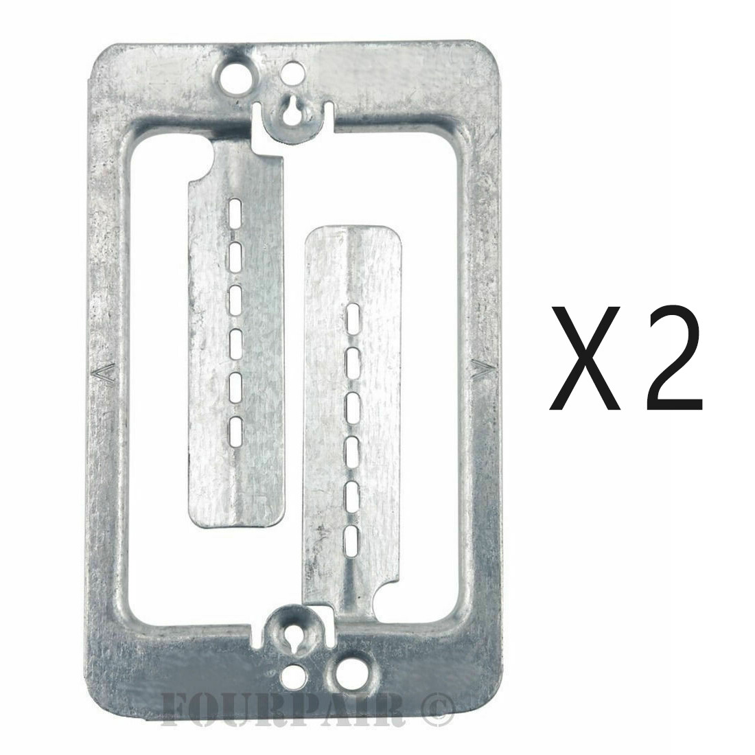 2 Pack 1-Gang Steel Drywall Bracket Face Wall Plate Mount Mud Ring Low Voltage