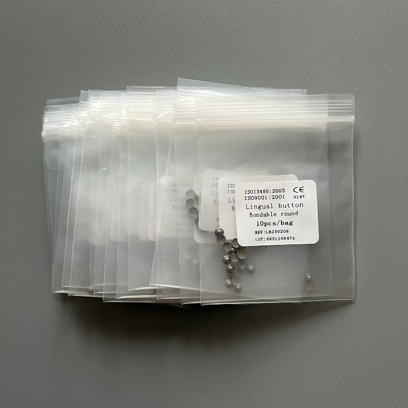 20 Pcs Dental Lingual Buttons Orthodontic Bondable Round/Rectangular Mesh Base