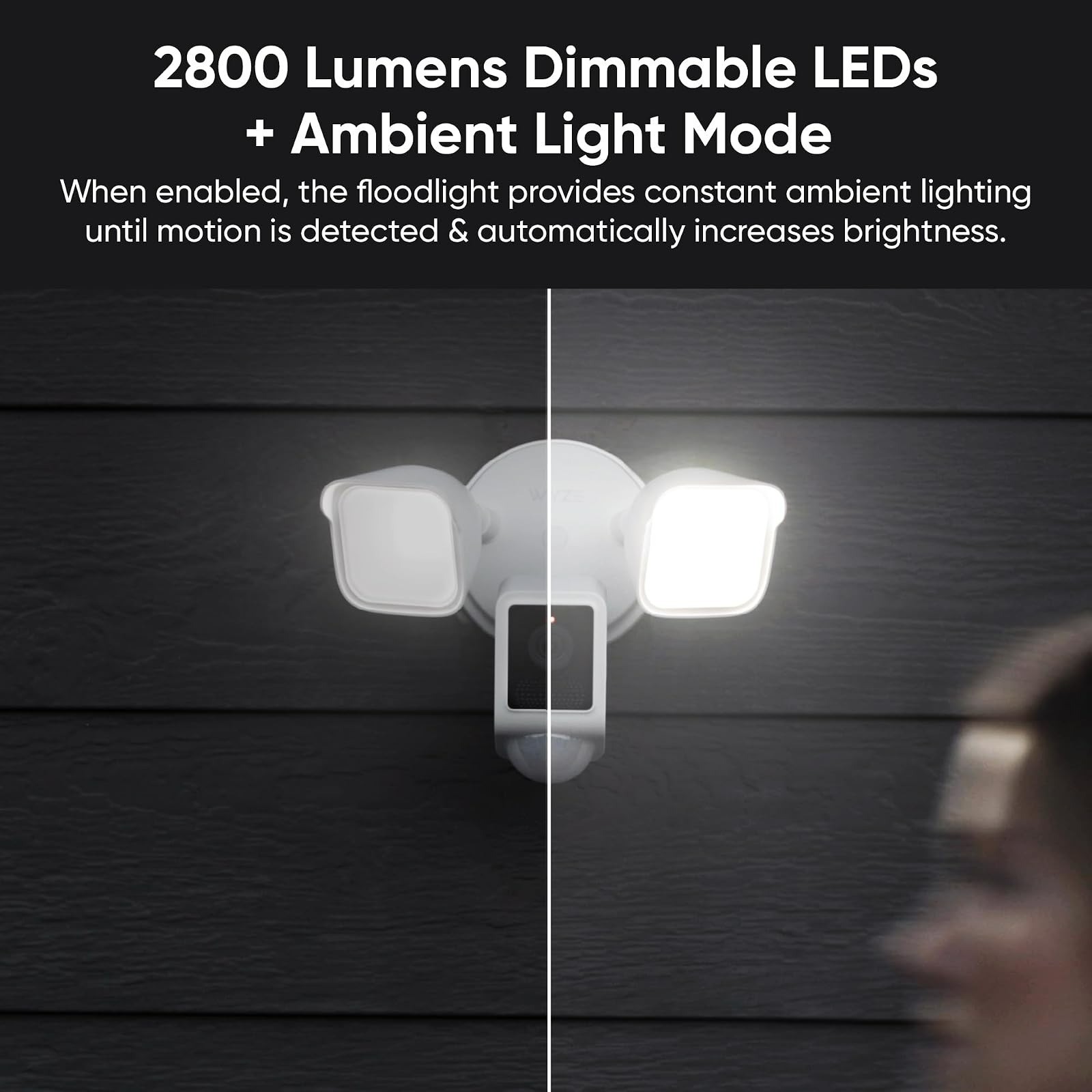 WYZE Floodlight Camera v2 - 2K HD Security Camera with Night Vision