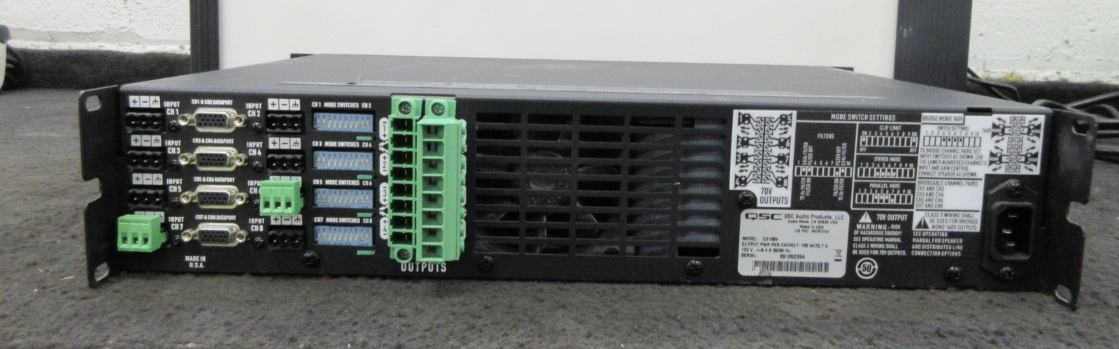 QSC CX108V 8 Channel Direct 70V Amplifier