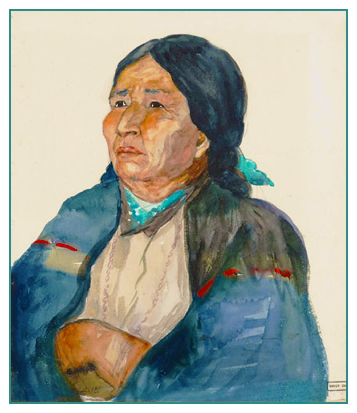 Emily Carr Mrs Dourse Chieftainess Kitwancool Counted Cross Stitch Pattern Chart