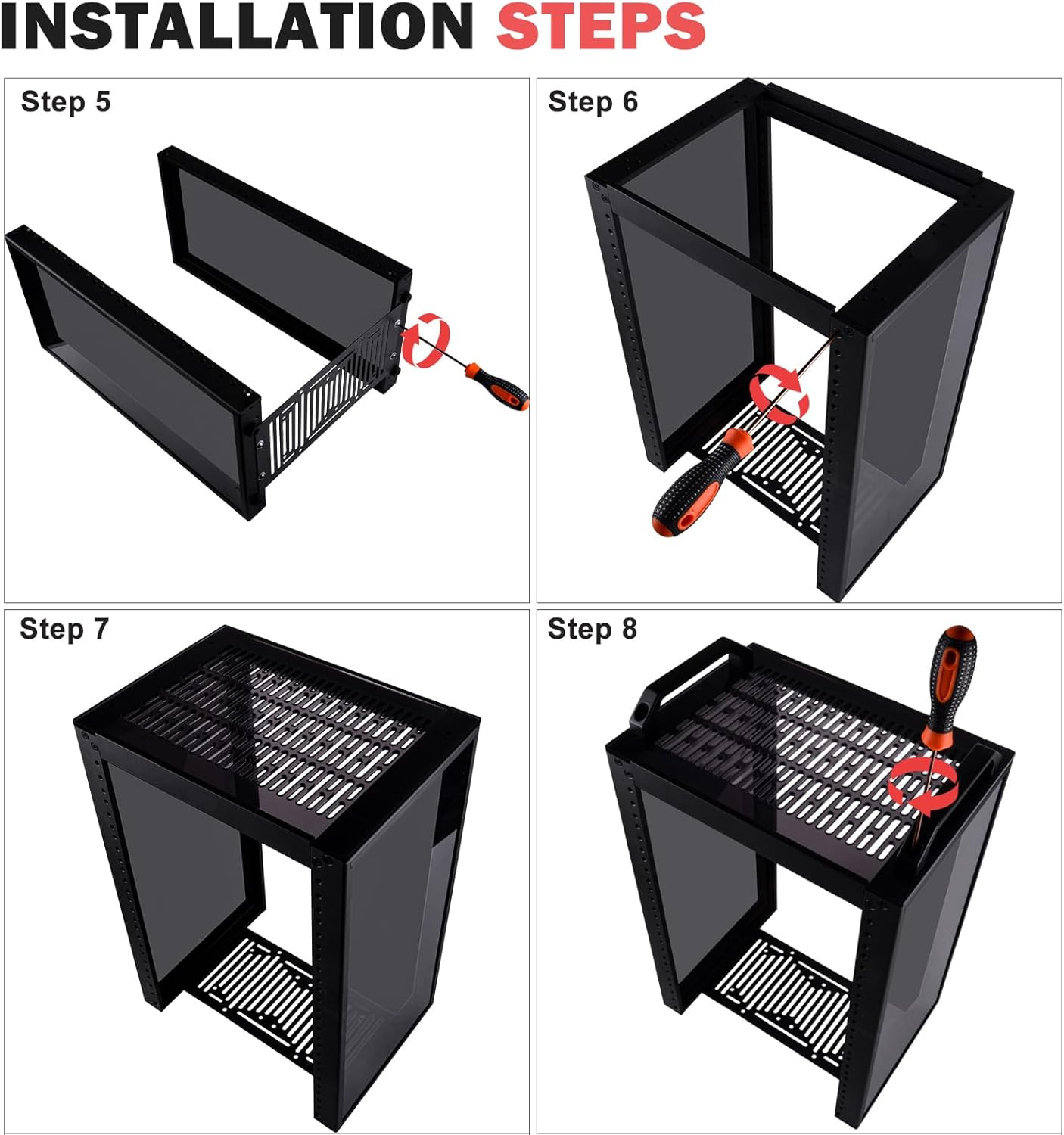 8U Network Rack, 10 Inch Mini Server Rack for Network, Servers, Audio, and Video