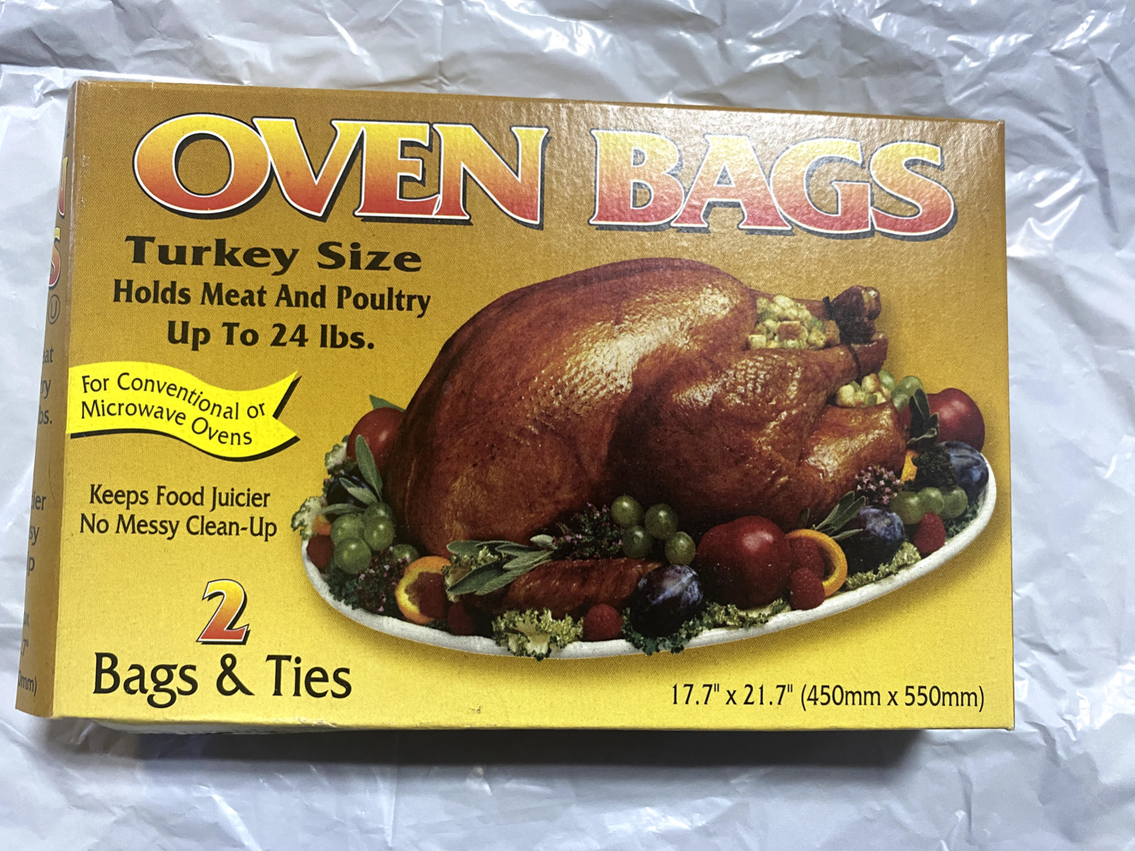 Oven Bags Durable & sealable Food-safe: FDA-approved and BPA-free 2 Bags & Ties