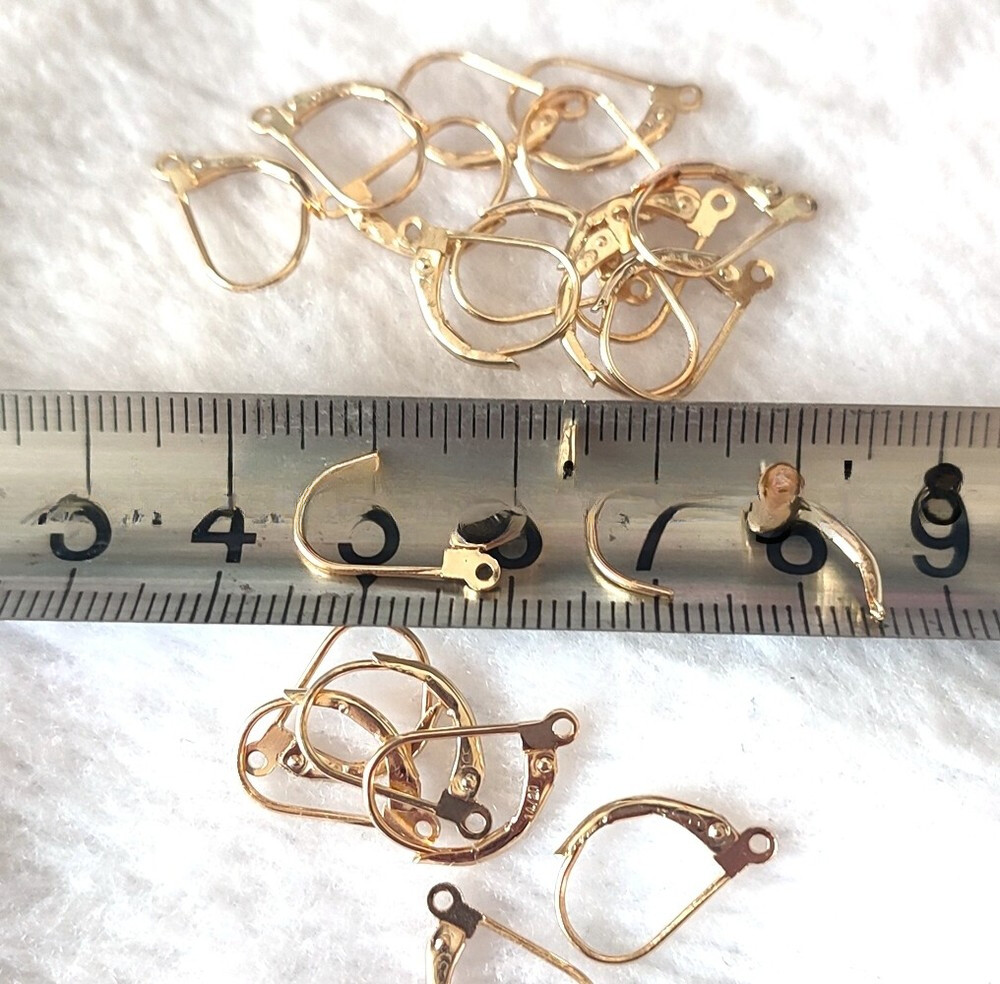 14K Solid Gold Lever Back Earring Jewelry Accessories