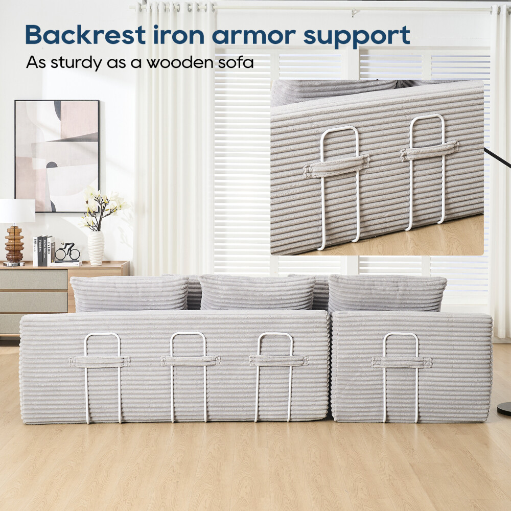L-Shaped Sectional Couches Convertible Sofa Bed, Compression Sofa, Modular Couch