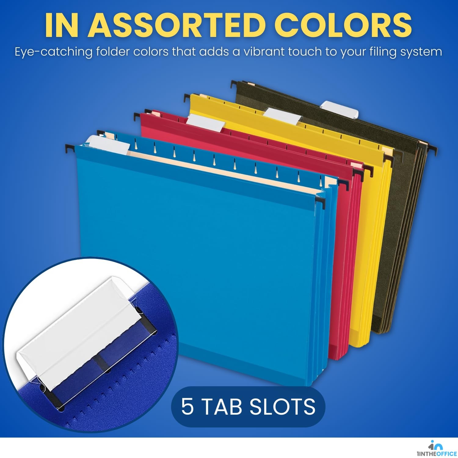 1InTheOffice Hanging File Folder, Pocket, Expandable [Various]