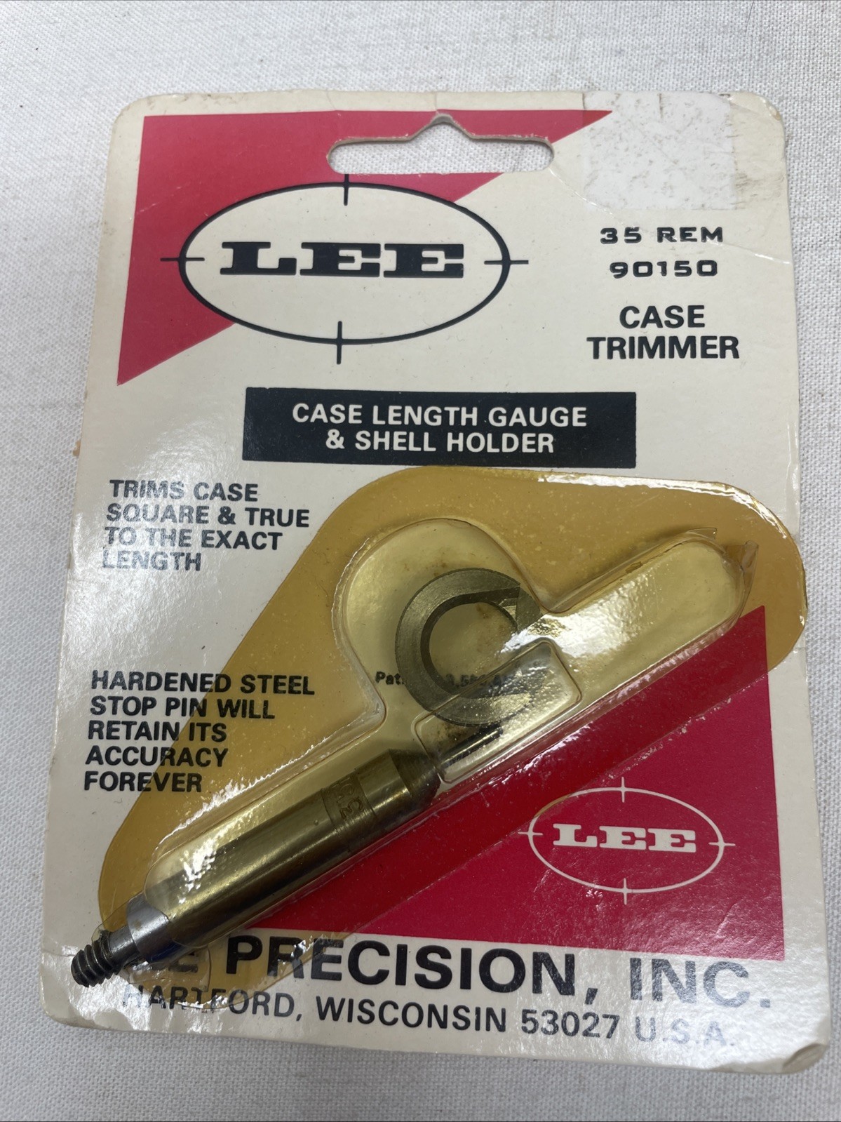LEE CASE LENGTH GAUGE AND SHELL HOLDER  35 REMINGTON,  90150
