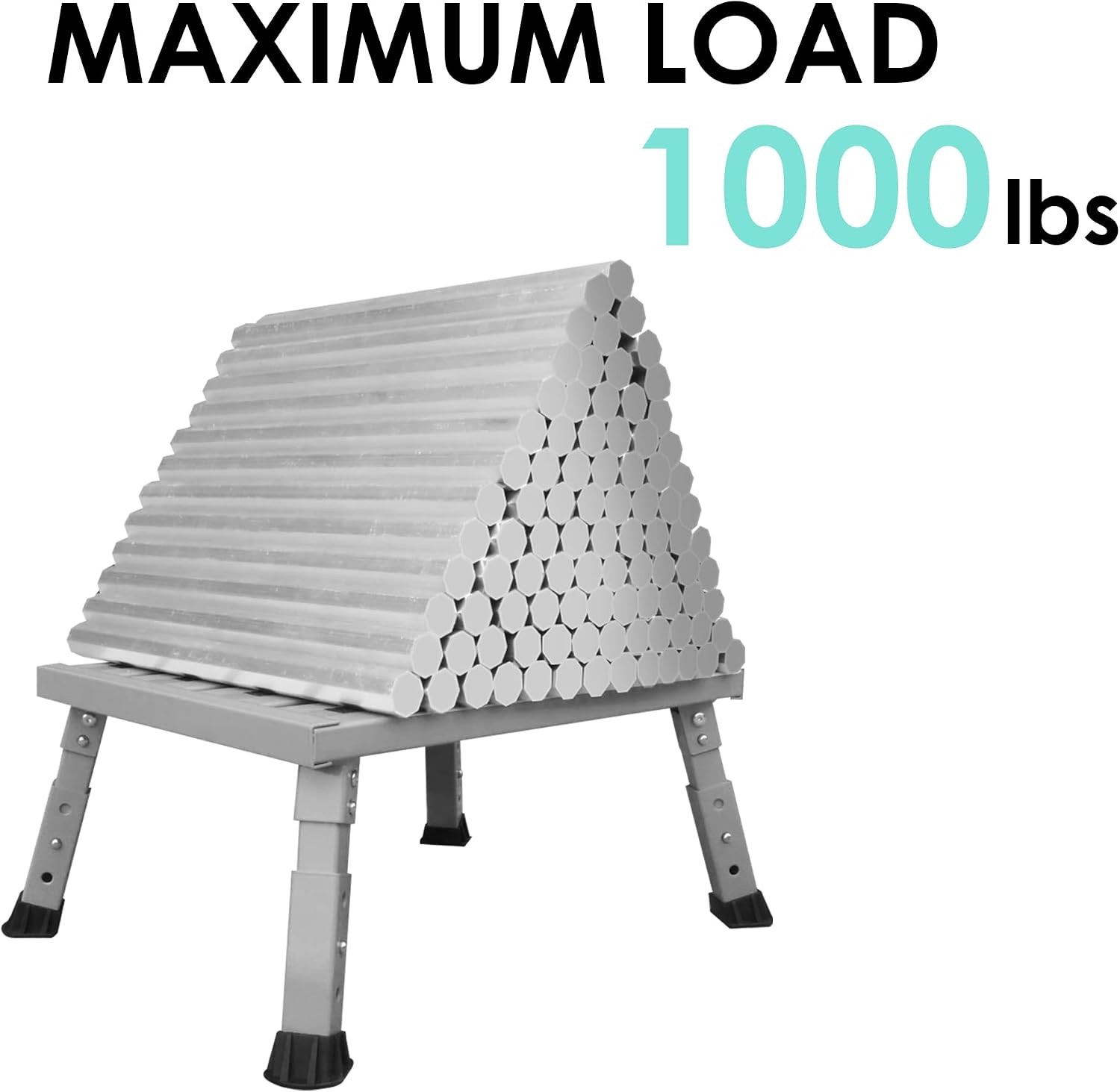 Adjustable Height Aluminum RV Step Stable Foldable Platform Step Stool Supports