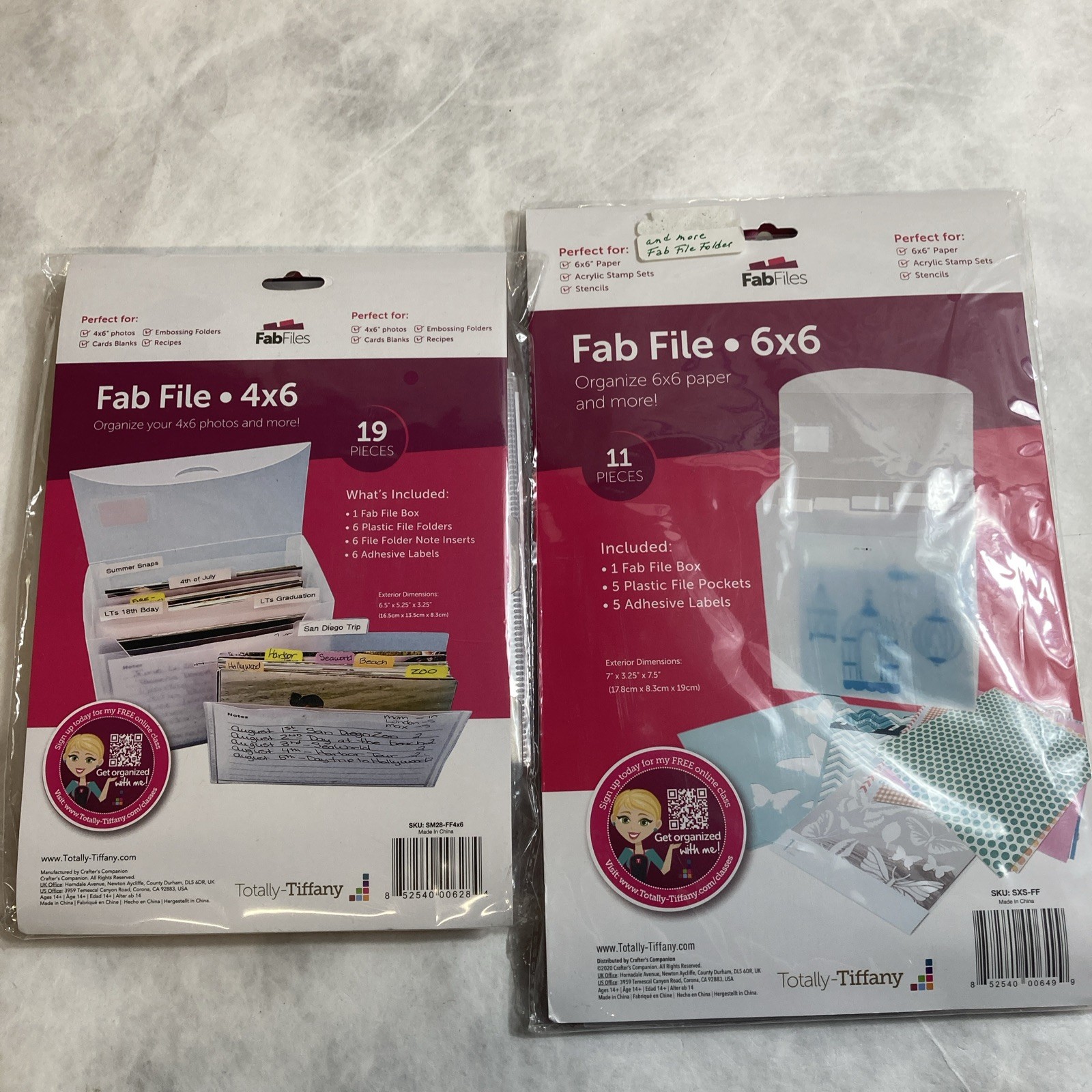 2 Totally Tiffany Craft Organization Fab Files dividers Pocket 4 By 6 -19 Pieces