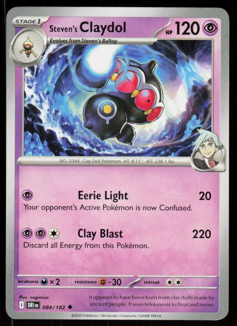 Steven's Claydol 084/182 Uncommon Destined Rivals Pokemon Near Mint