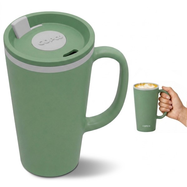 Copco Cone 16oz Insulated Desk Mug Reusable Travel Coffee Tumbler - Green