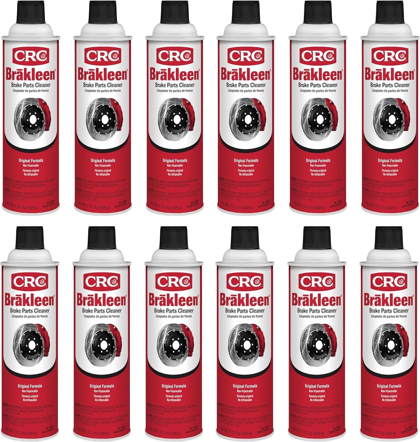 CRC Brakleen 1003706 Brake Cleaner Spray Non-Flammable, 19 oz, 12 Pack